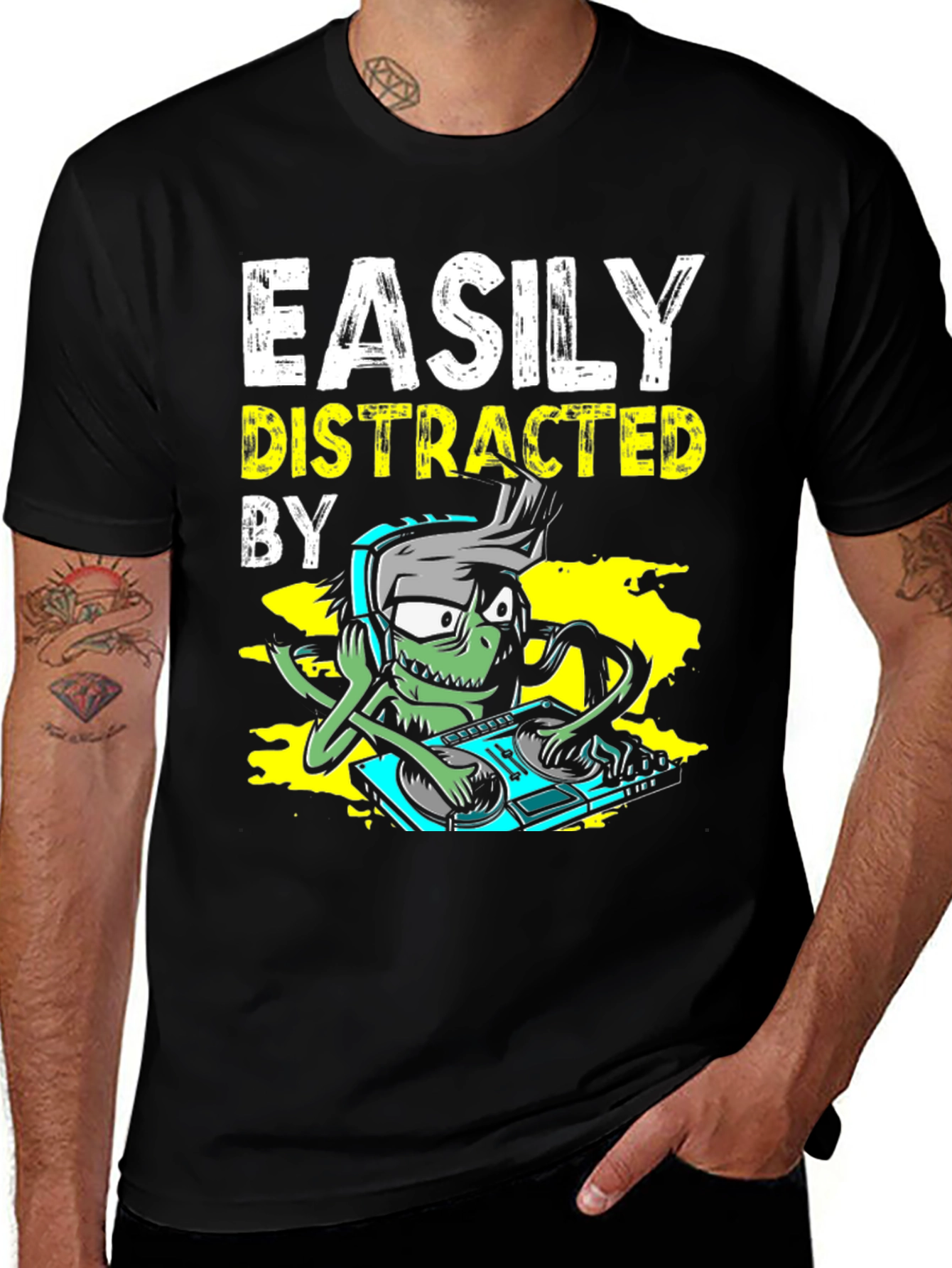 Variant 7 of Easily Distracted By DJ Alien T-Shirt