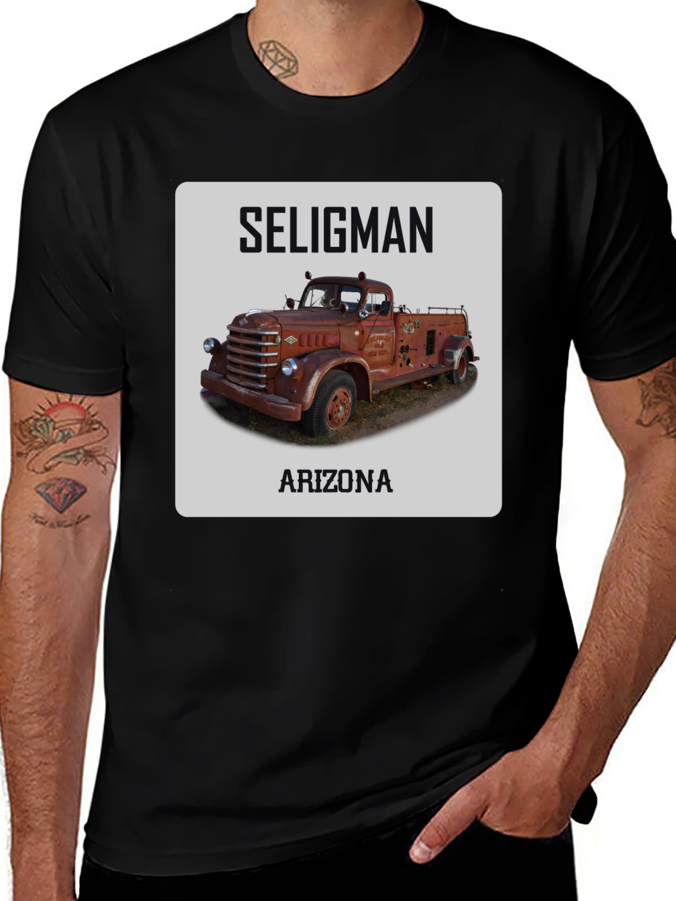 Seligman Arizona Vintage Fire Truck T-Shirt