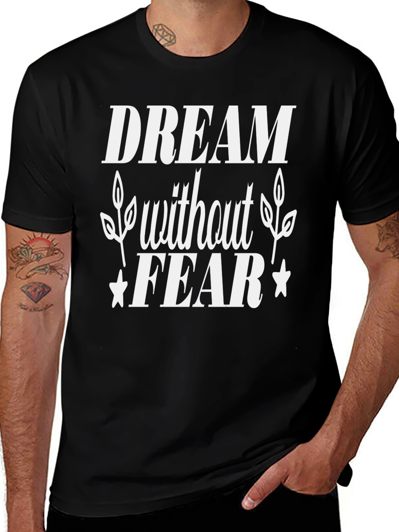Variant 5 of Dream Without Fear Black Graphic Tee