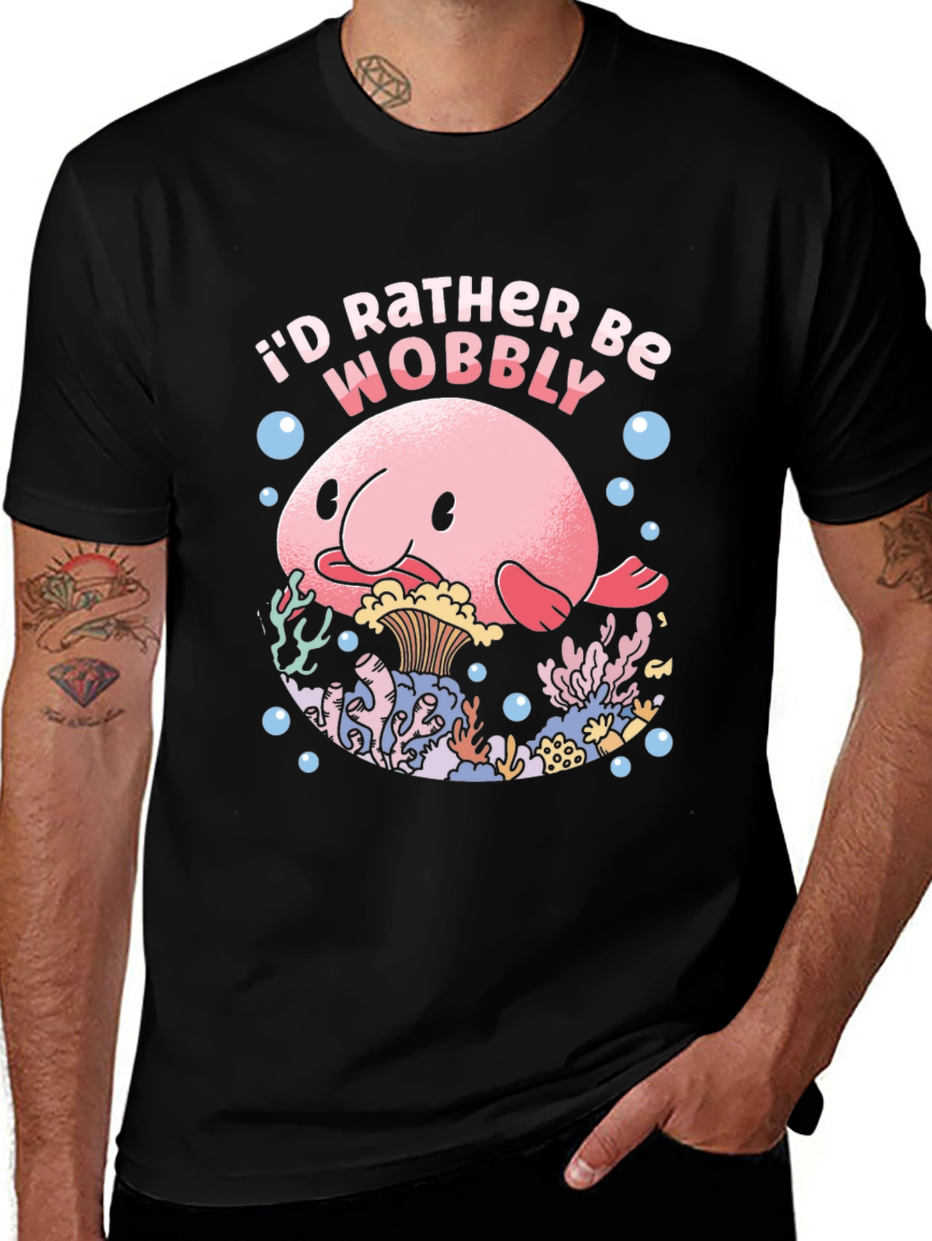 Variant 20 of I'd Rather Be Wobbly Blobfish Graphic Tee
