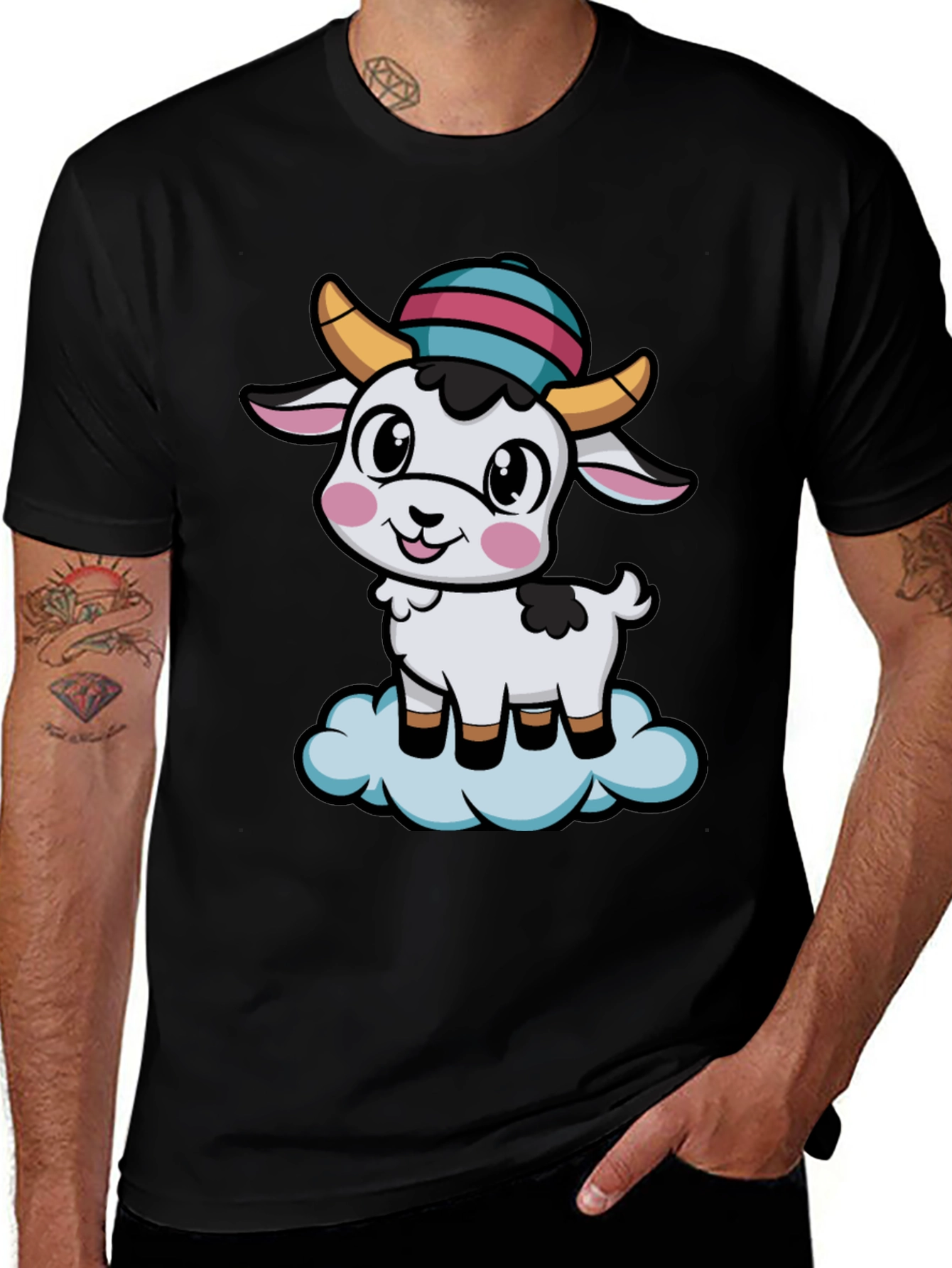 Variant 11 of Cute Goat Cartoon T-Shirt