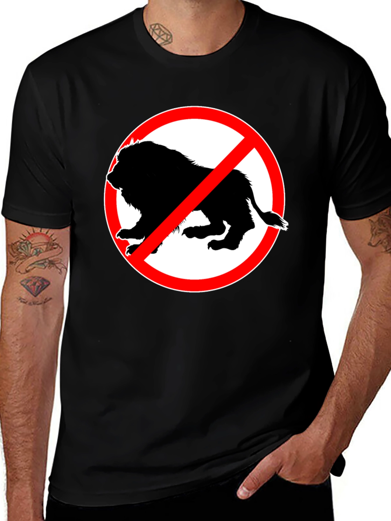 No Lions Allowed Black T-Shirt