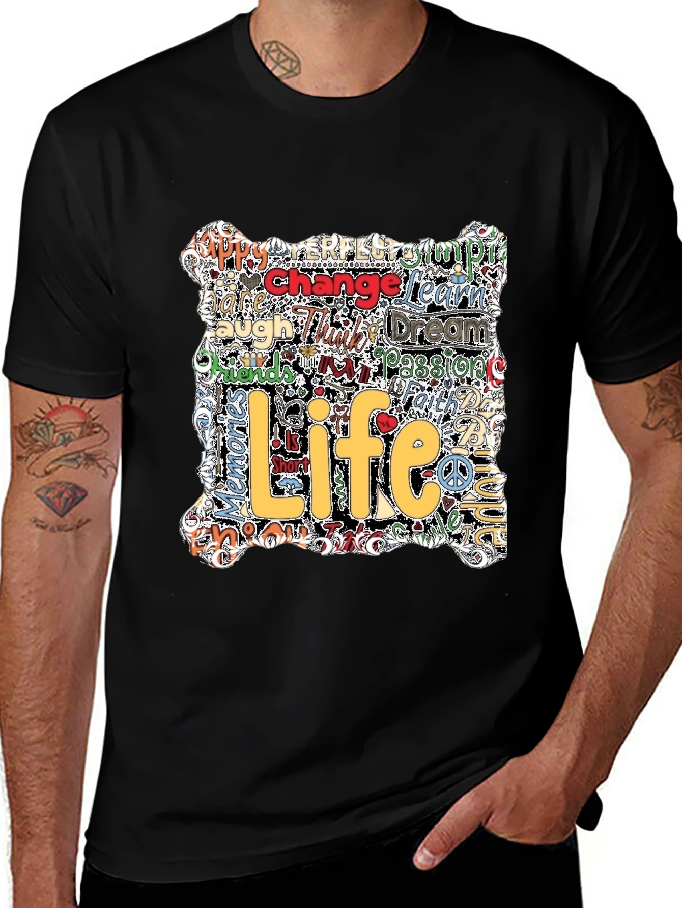 Variant 24 of Life Motto T-Shirt - Inspirational Word Art Tee