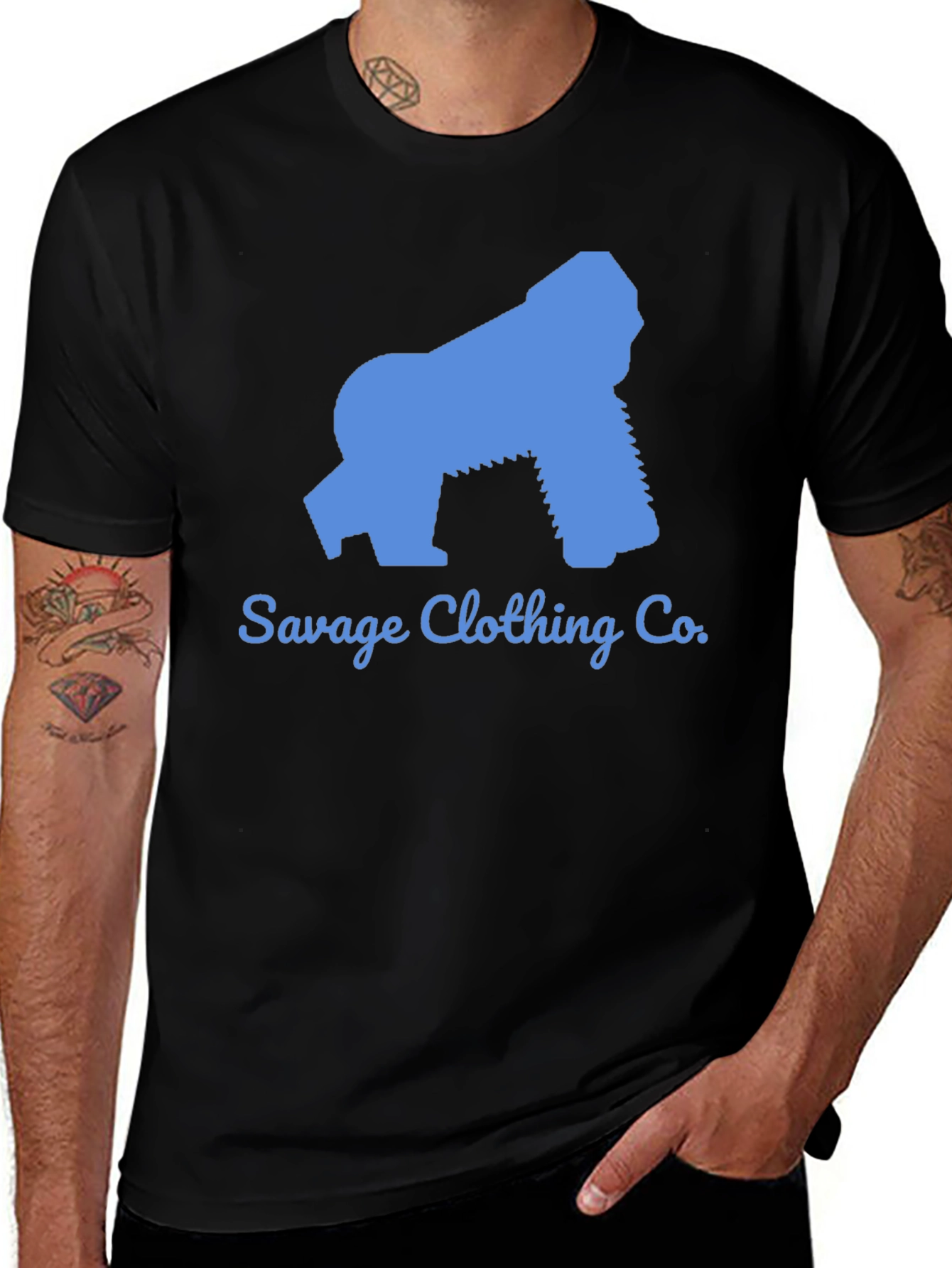 Variant 20 of Savage Clothing Co. Gorilla Graphic Tee - Black