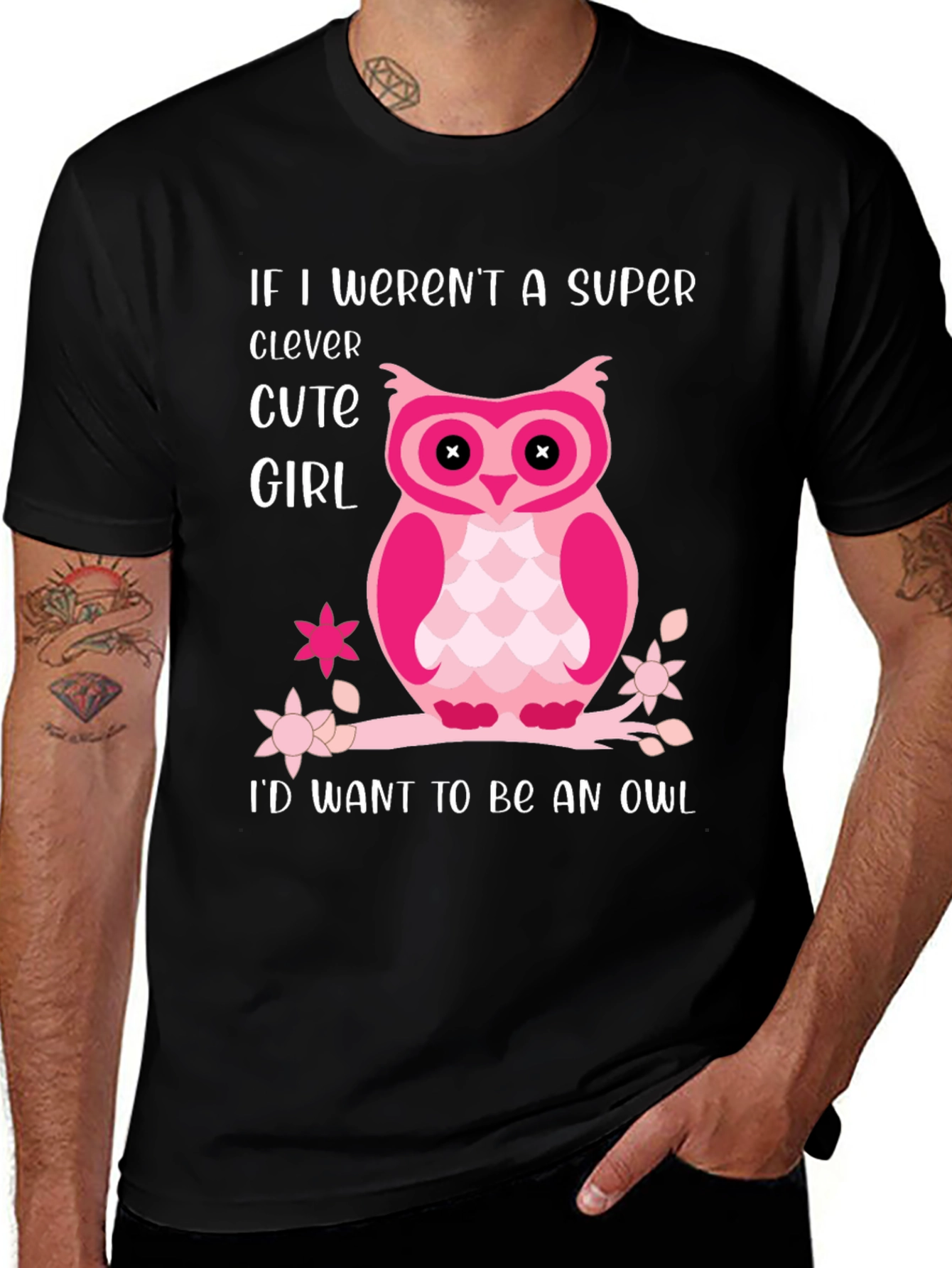 Variant 8 of Cute Owl Graphic T-Shirt - Super Clever Girl