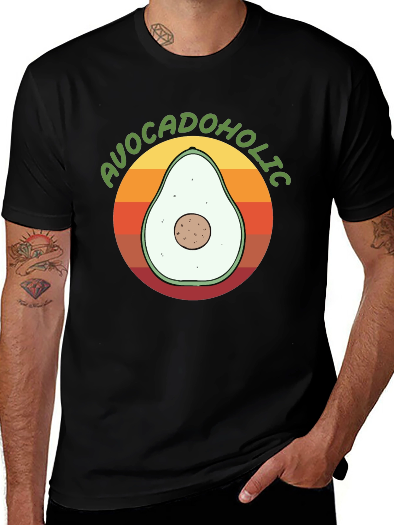 Variant 12 of Avocadolholic Graphic T-Shirt - Retro Style