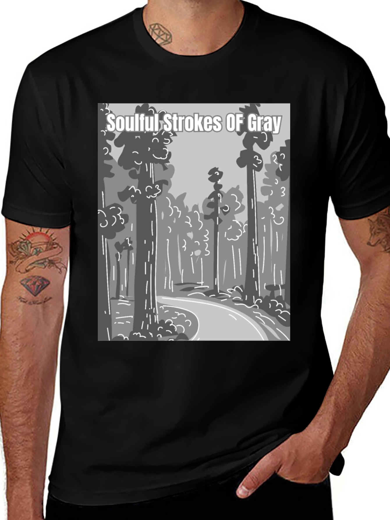 Variant 16 of Soulful Strokes of Gray Graphic T-Shirt