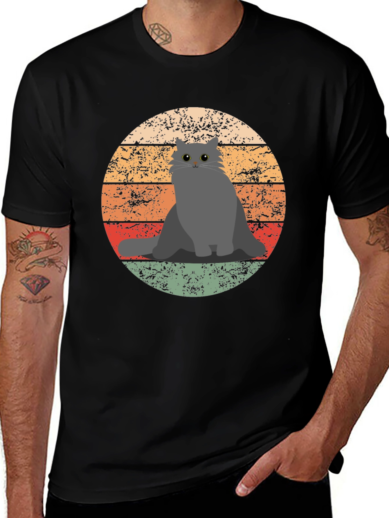 Variant 20 of Retro Cat Graphic T-Shirt - Cool Vintage Style