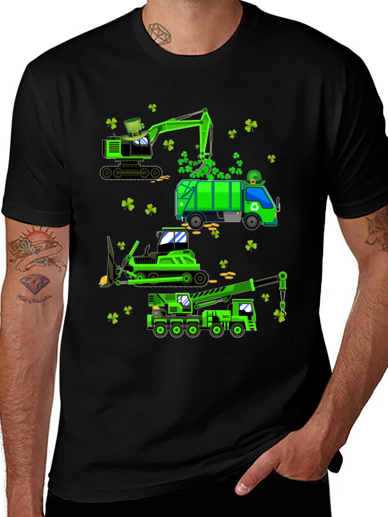 St. Patrick's Day Construction Vehicle Shirt