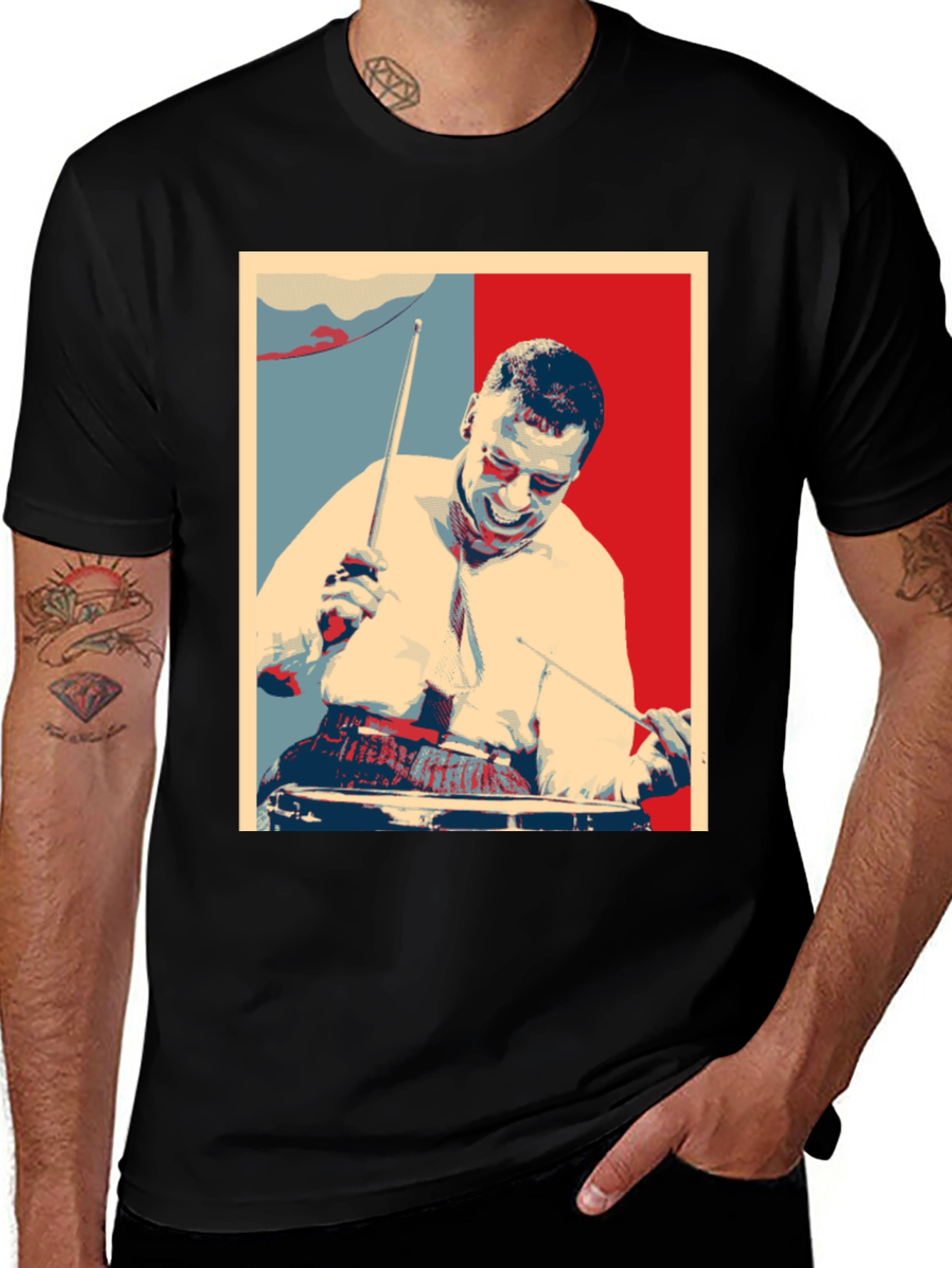 Variant 30 of Drummer Graphic T-Shirt - Black