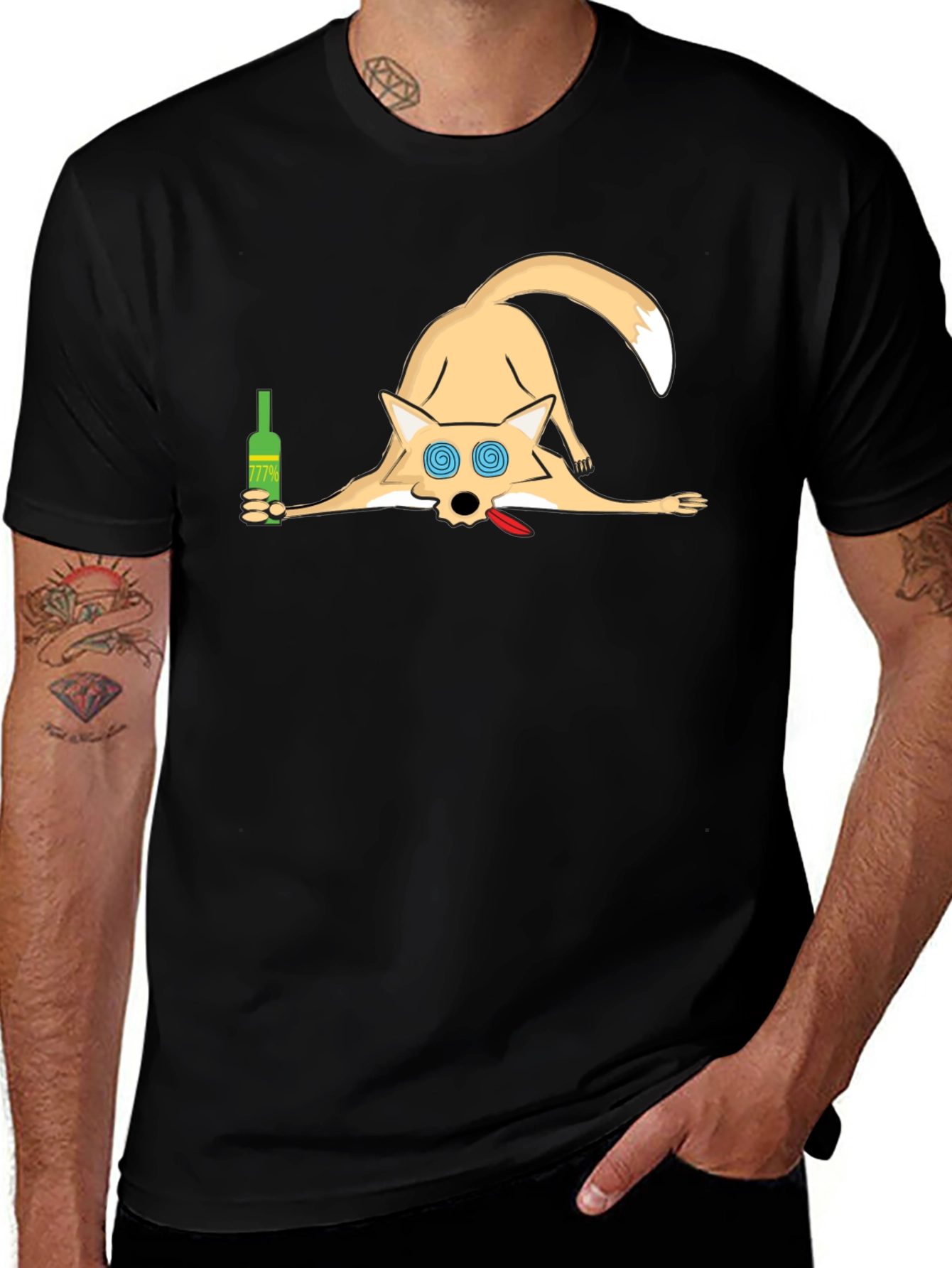 Variant 25 of Drunk Fox Graphic T-Shirt - Fun Party Tee
