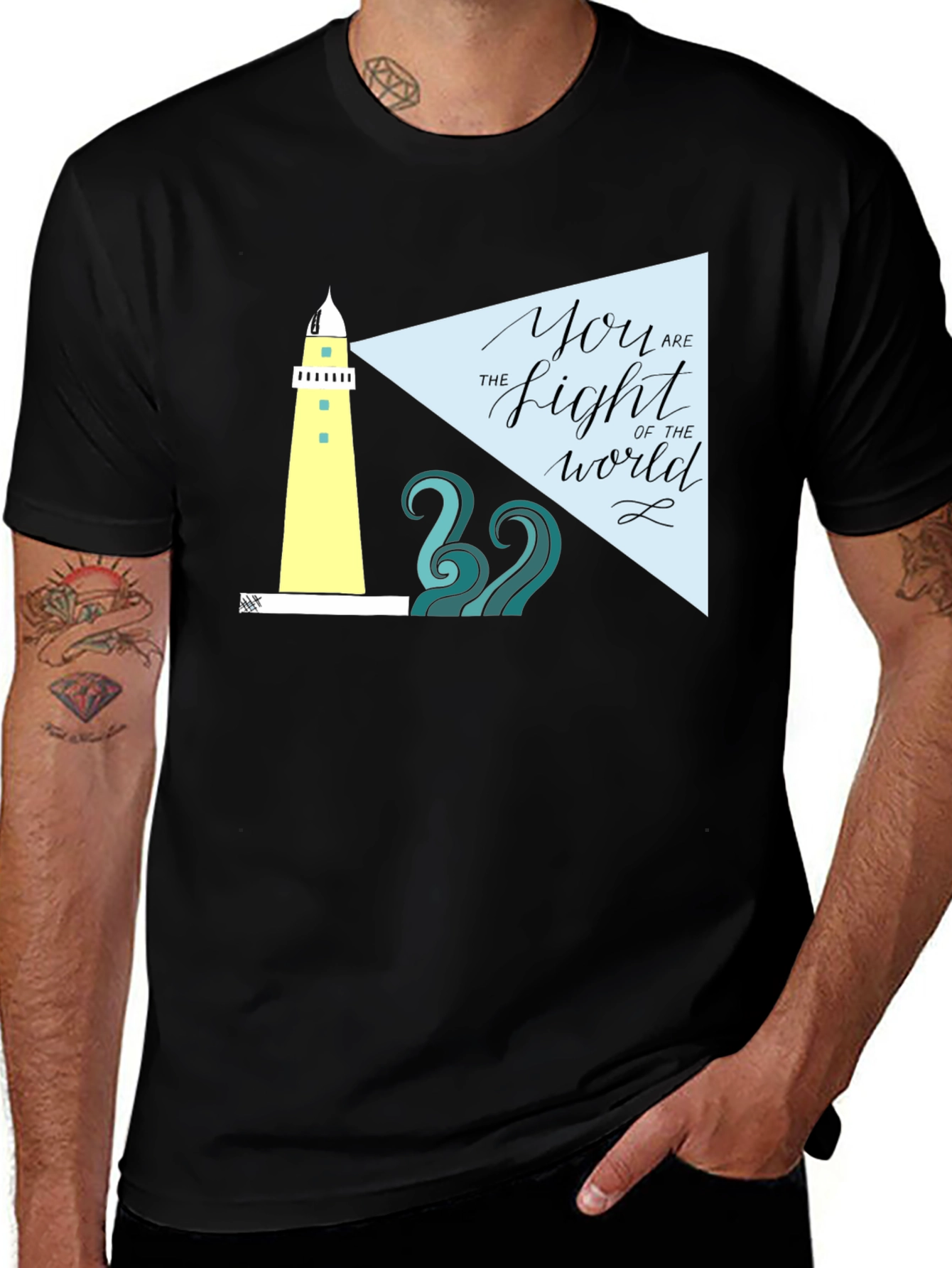 Variant 16 of Lighthouse Graphic Tee - You Are The Light T-Shirt