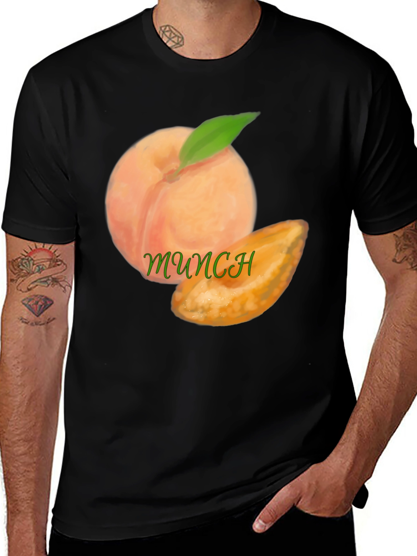 Variant 6 of Peach Munch Graphic T-Shirt - Black