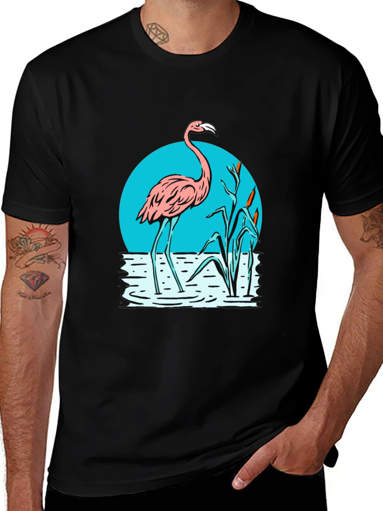Variant 29 of Flamingo Graphic Tee - Cool Retro Design