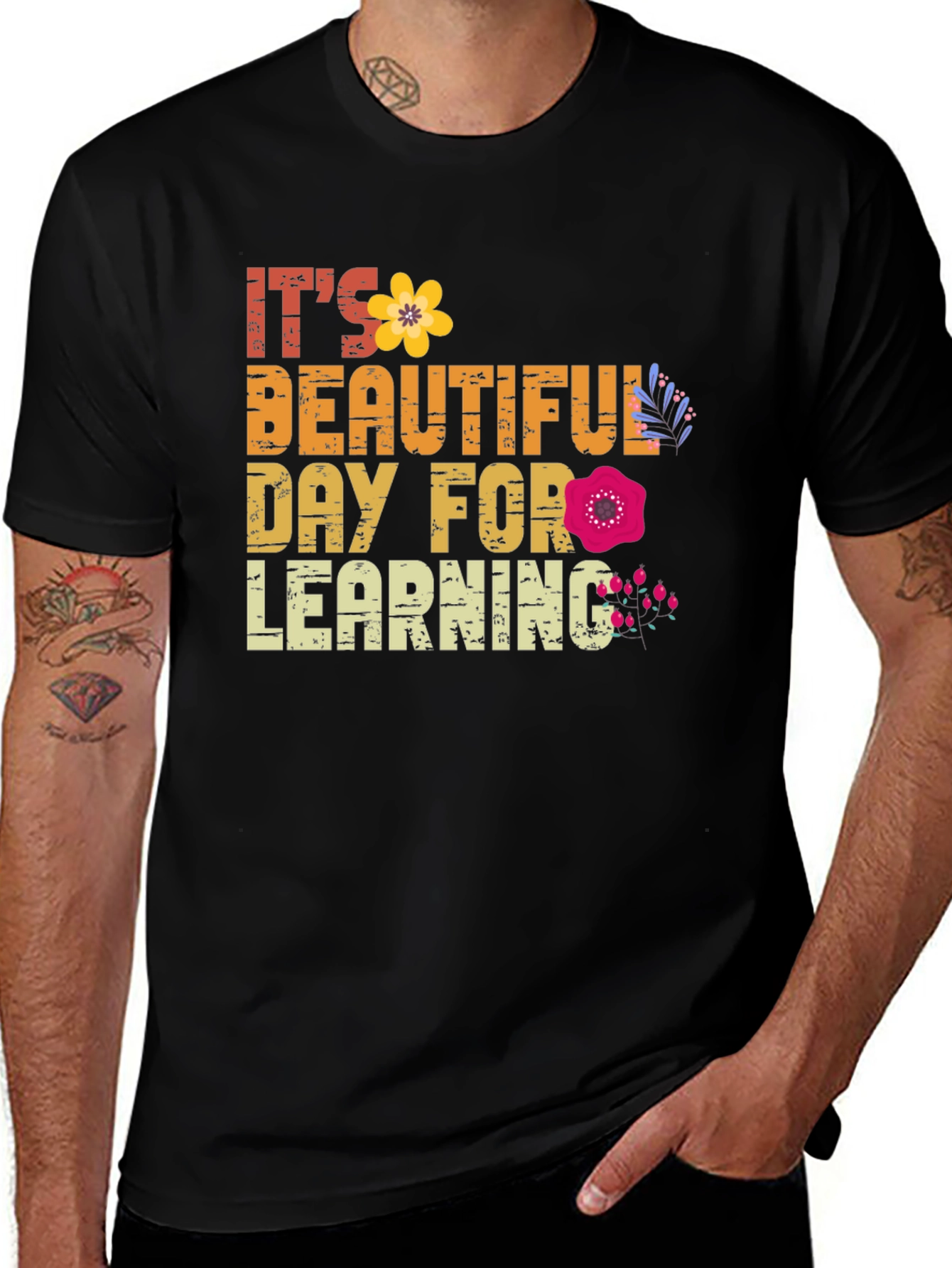 Black Beautiful Day for Learning T-Shirt main image