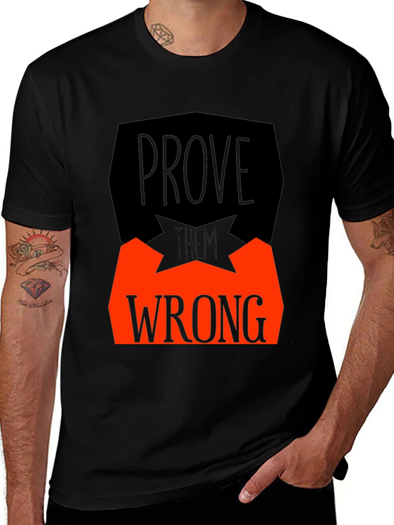 Variant 28 of Prove Them Wrong Graphic Tee - Black Cotton T-Shirt