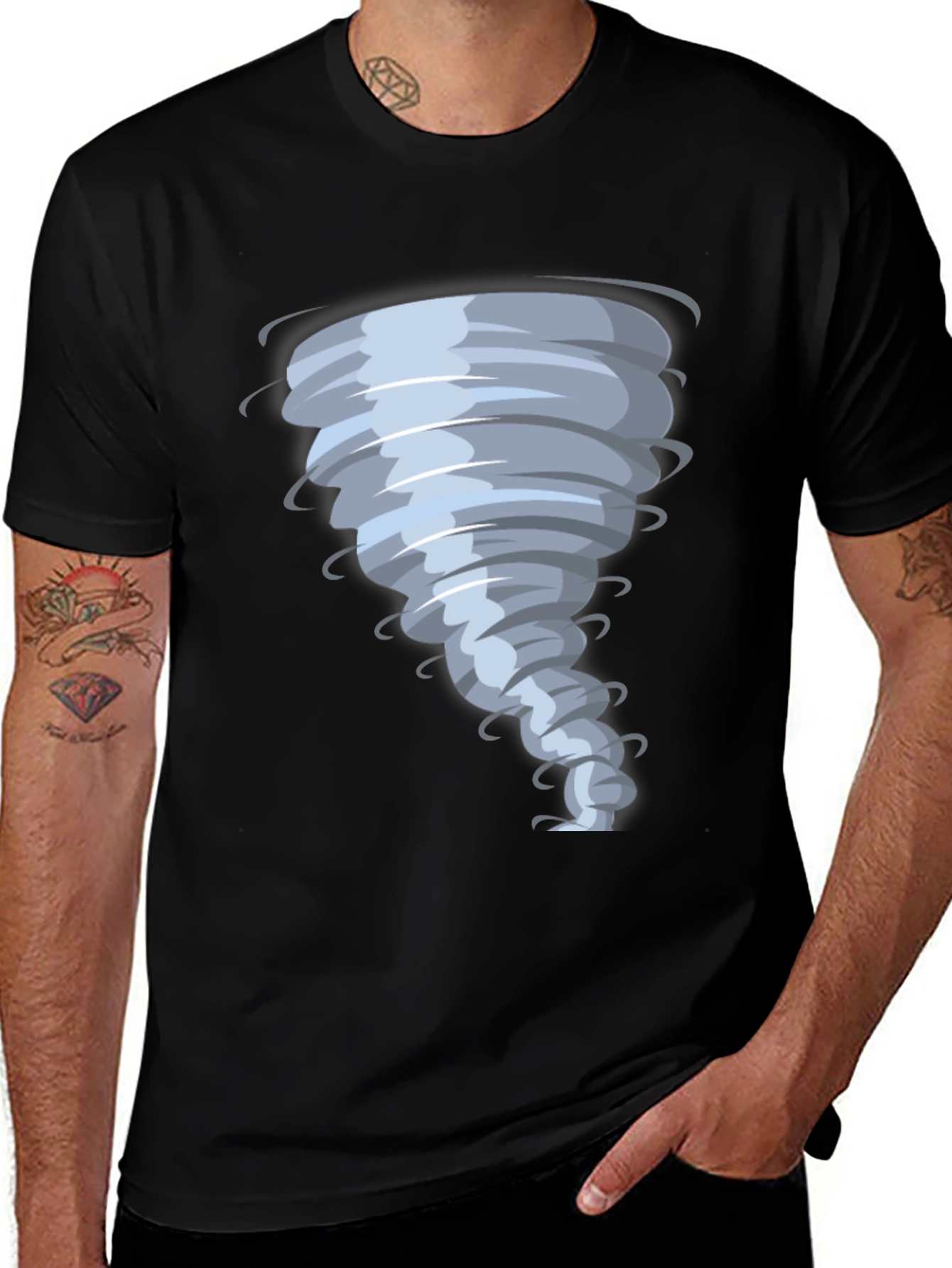 Variant 8 of Tornado Graphic Print Black T-Shirt