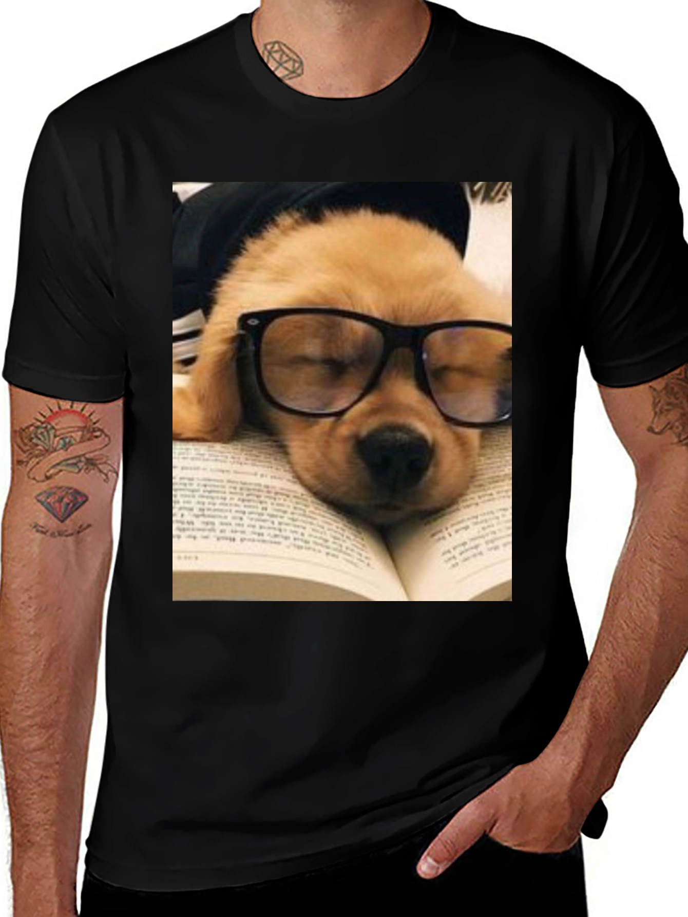 Variant 17 of Bookworm Pup T-Shirt