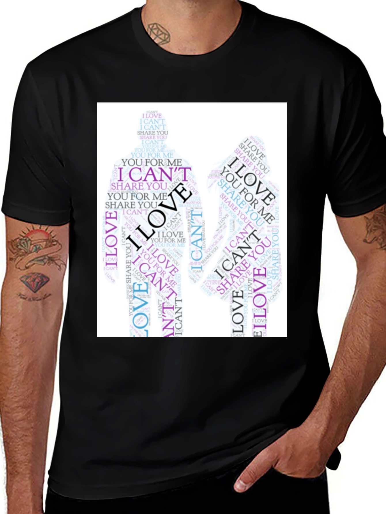 I Can't Love Word Art Graphic Tee