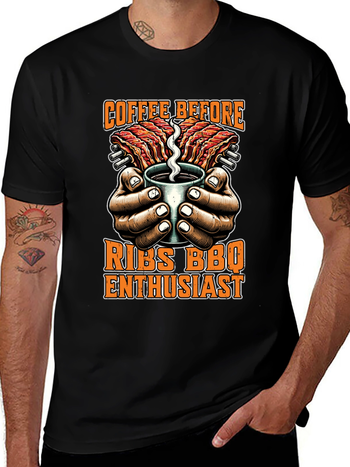 Coffee Before Ribs BBQ Enthusiast T-Shirt