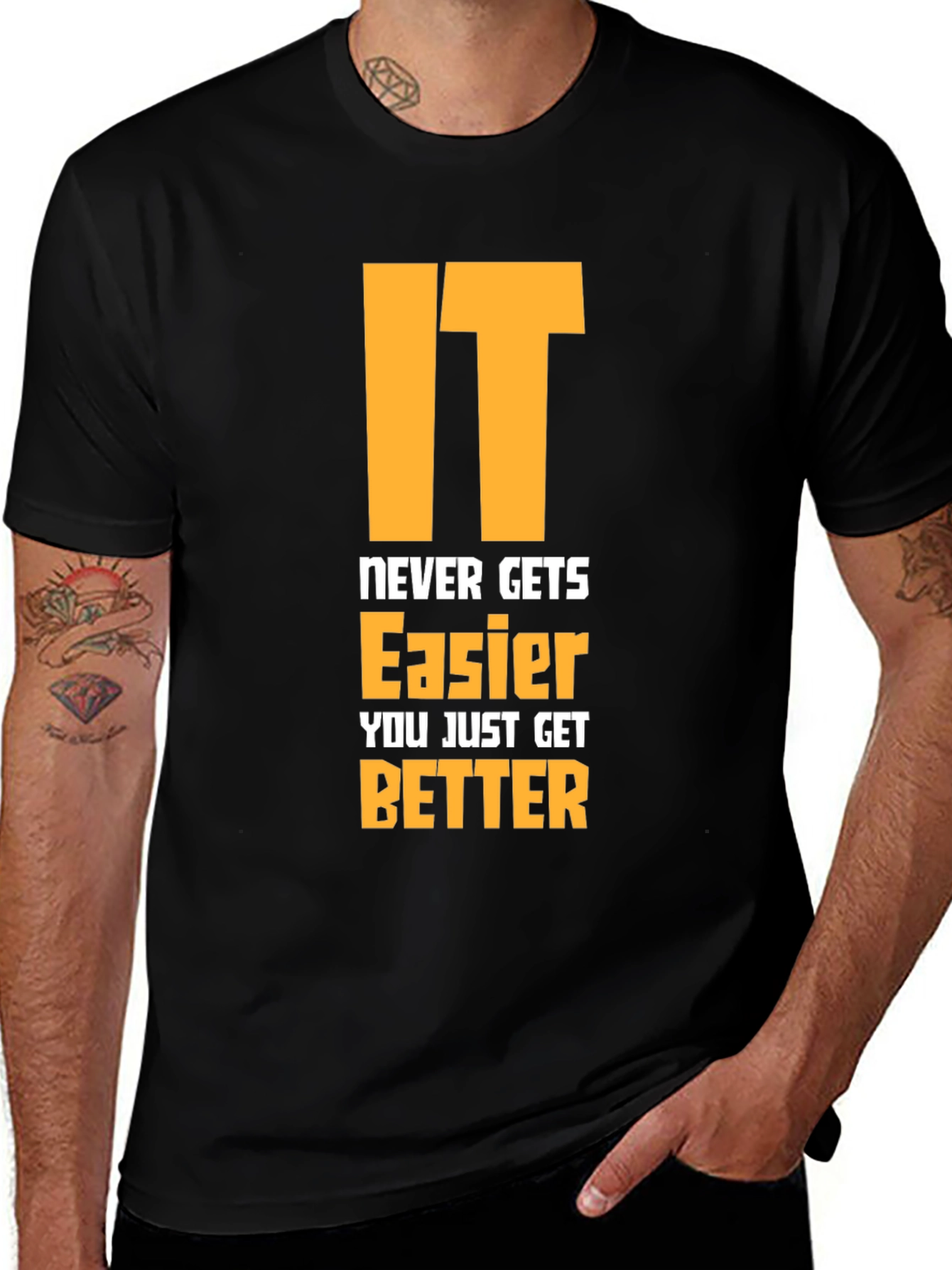 Variant 14 of Motivational Graphic Tee - Never Gets Easier