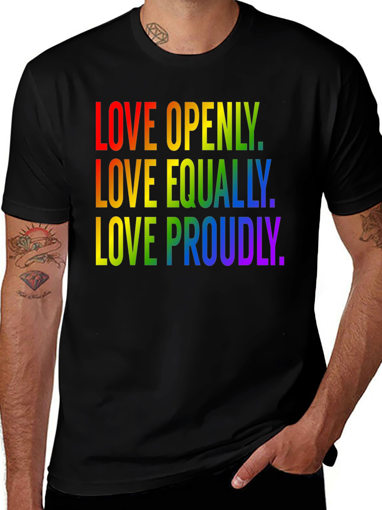 Love Pride T-Shirt LGBTQ+ Rainbow Equality Tee