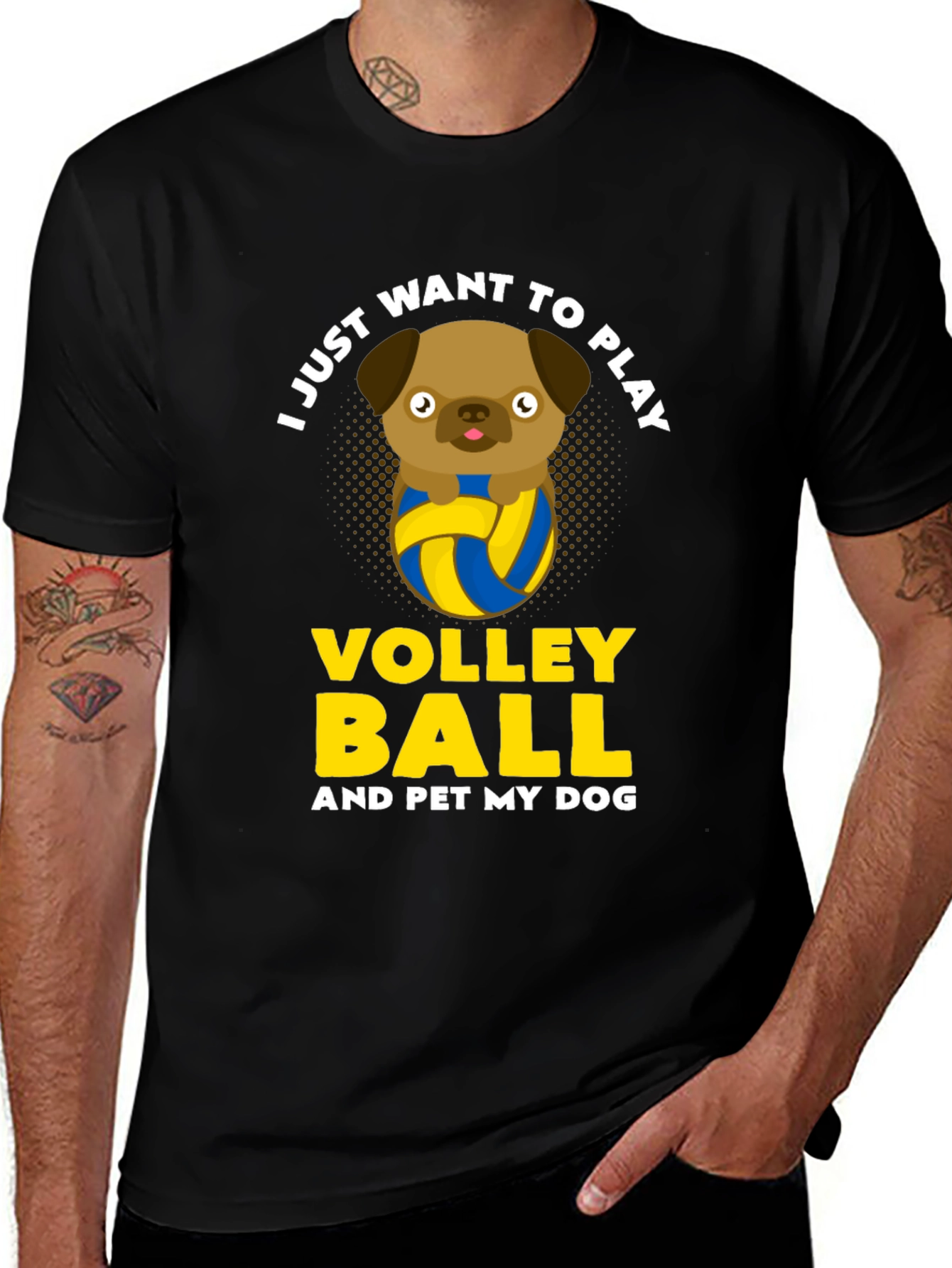 Variant 10 of Volleyball Dog Graphic Tee - Pet Lover Shirt