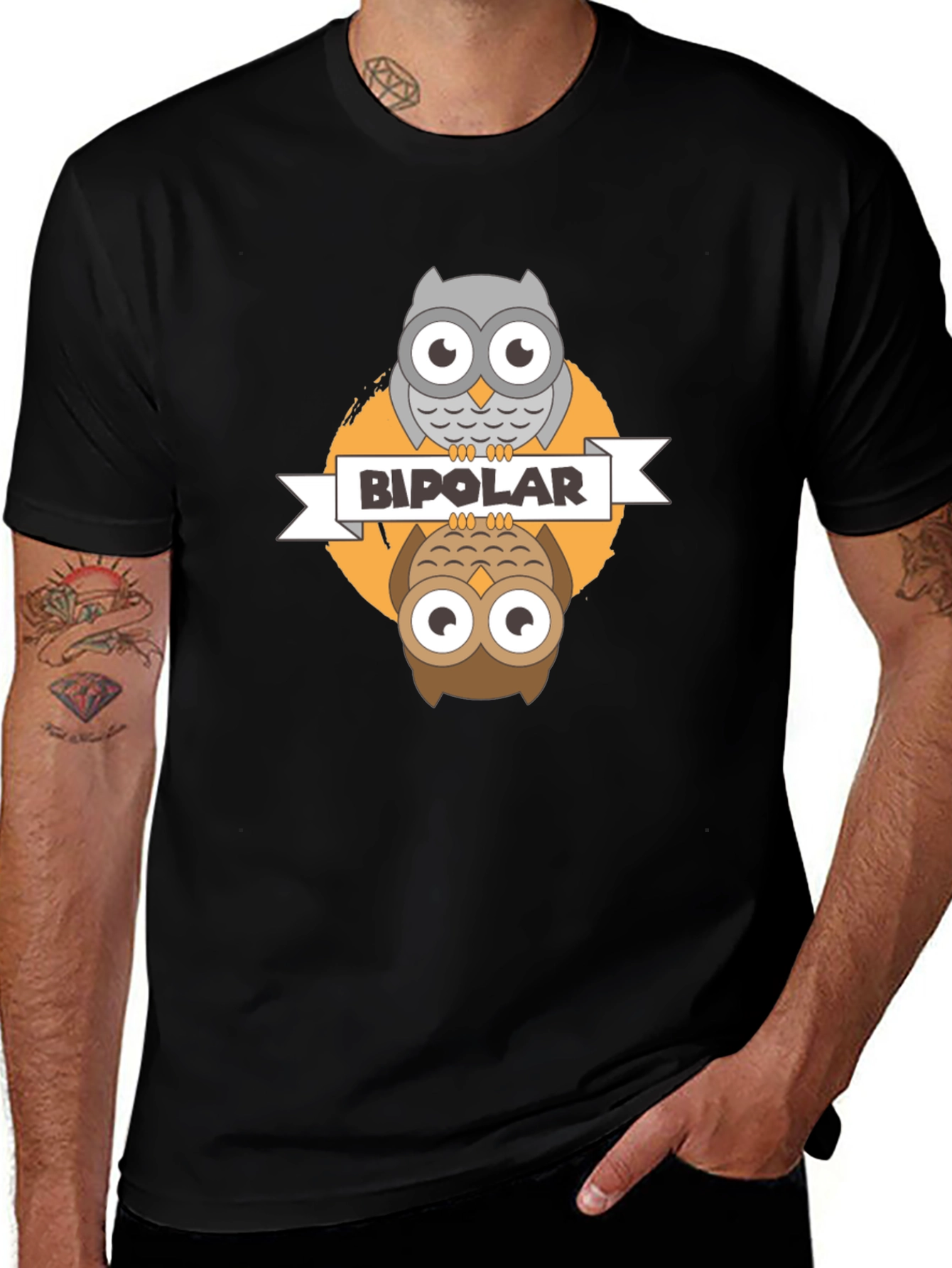 Variant 12 of Bipolar Owls Graphic Tee - Funny Mental Health T-Shirt