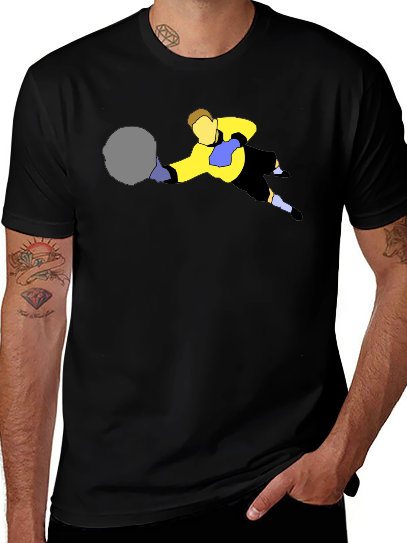 Goalkeeper Graphic Tee - Black Cotton Shirt