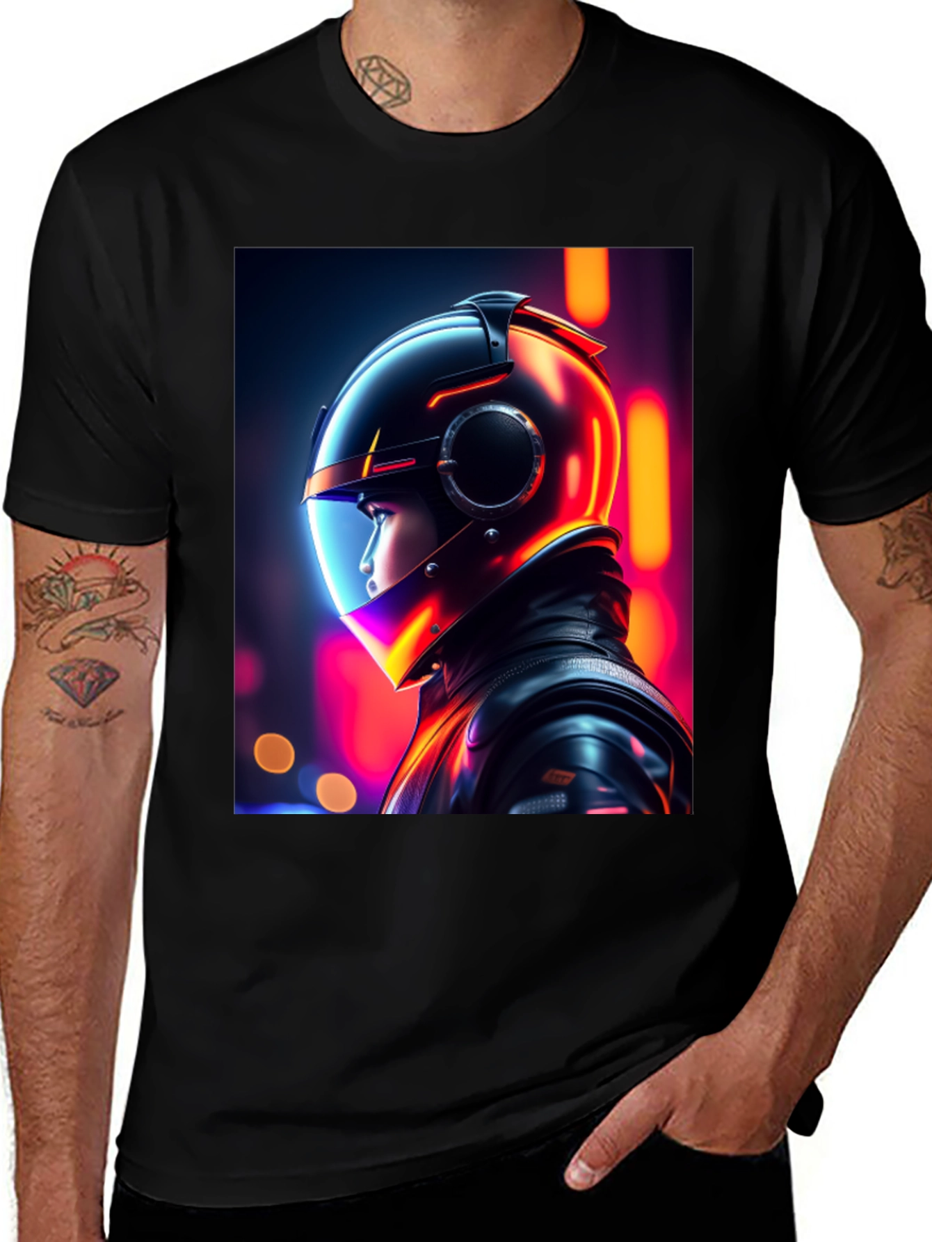 Variant 14 of Neon Rider Graphic Tee - Futuristic Streetwear Style