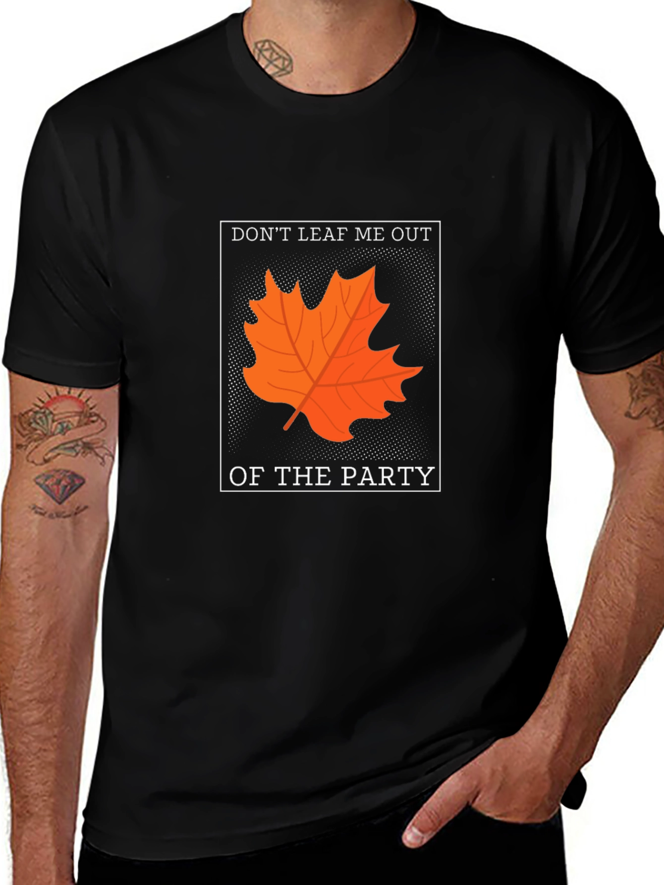 Variant 2 of Don't Leaf Me Out T-Shirt - Autumn Pun Tee