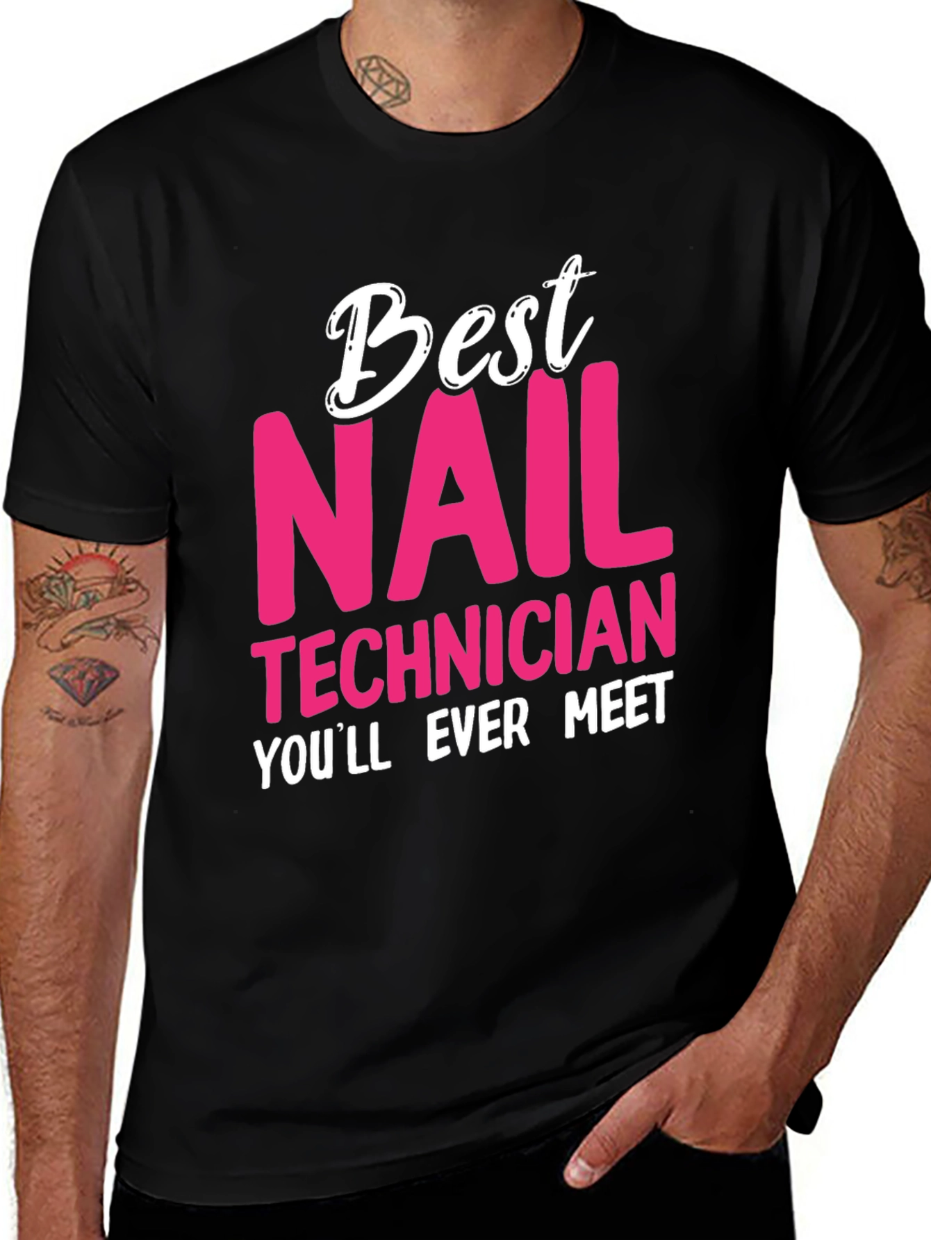 Best Nail Technician T-Shirt - Man's Black Tee