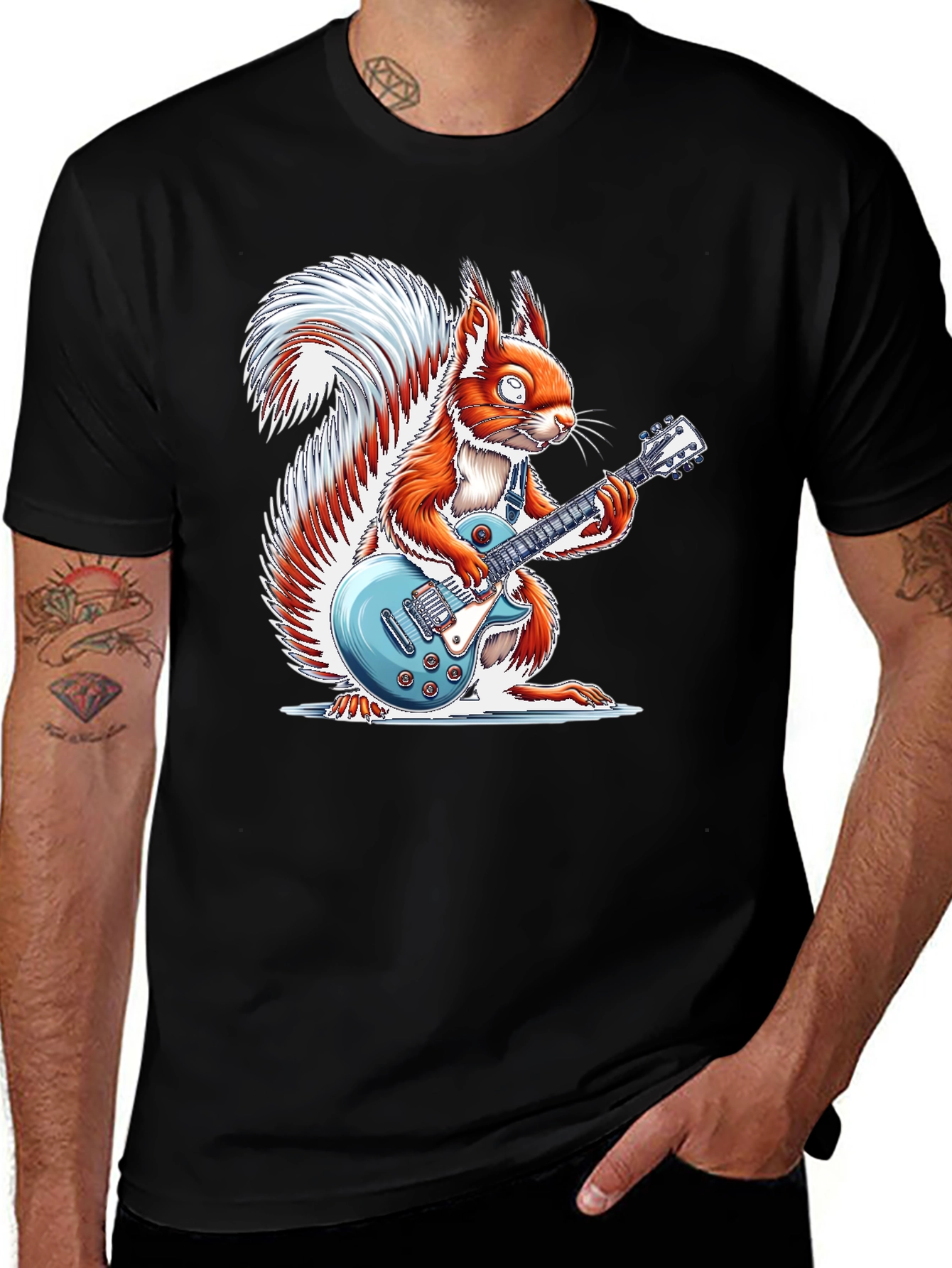 Variant 20 of Squirrel Guitarist Graphic T-Shirt
