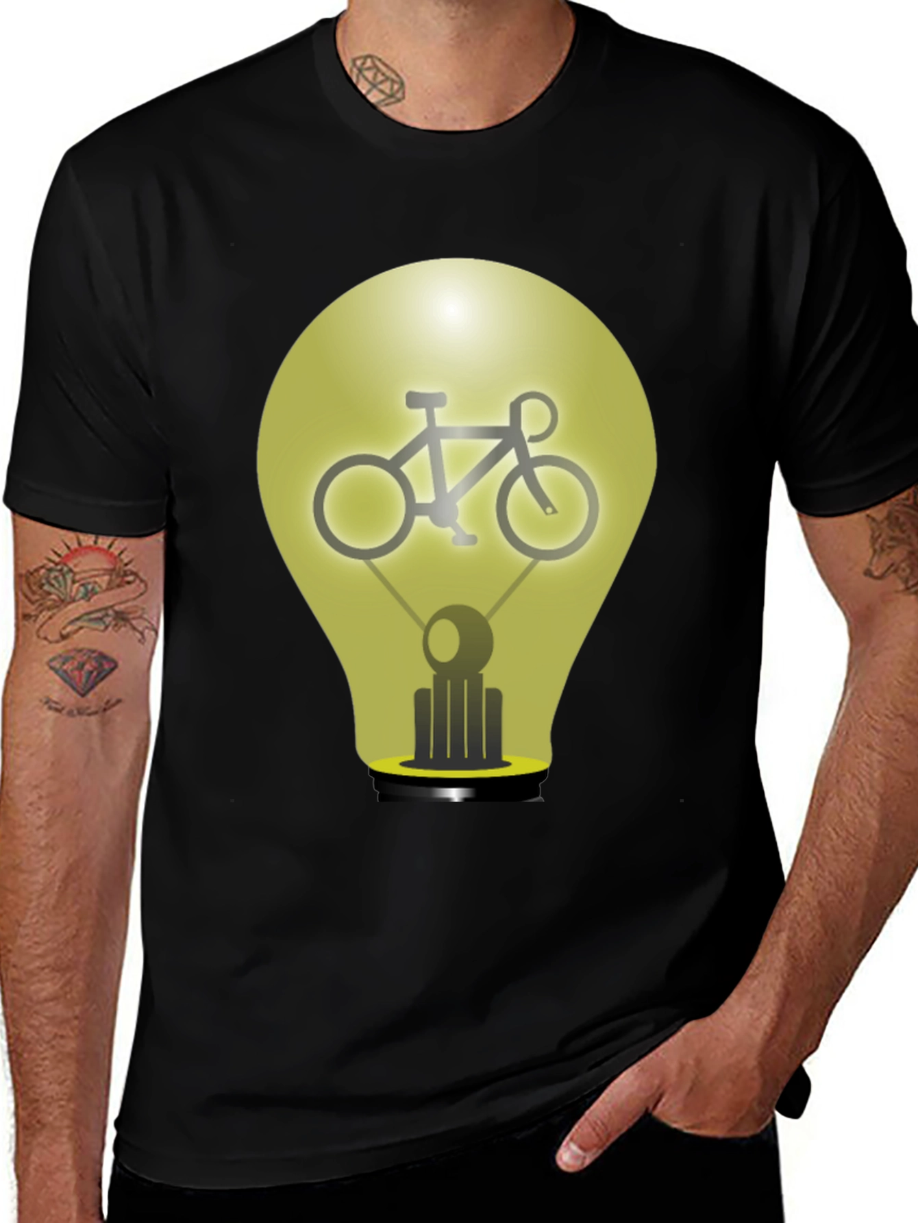 Variant 19 of Bike Idea T-Shirt - Light Bulb Design