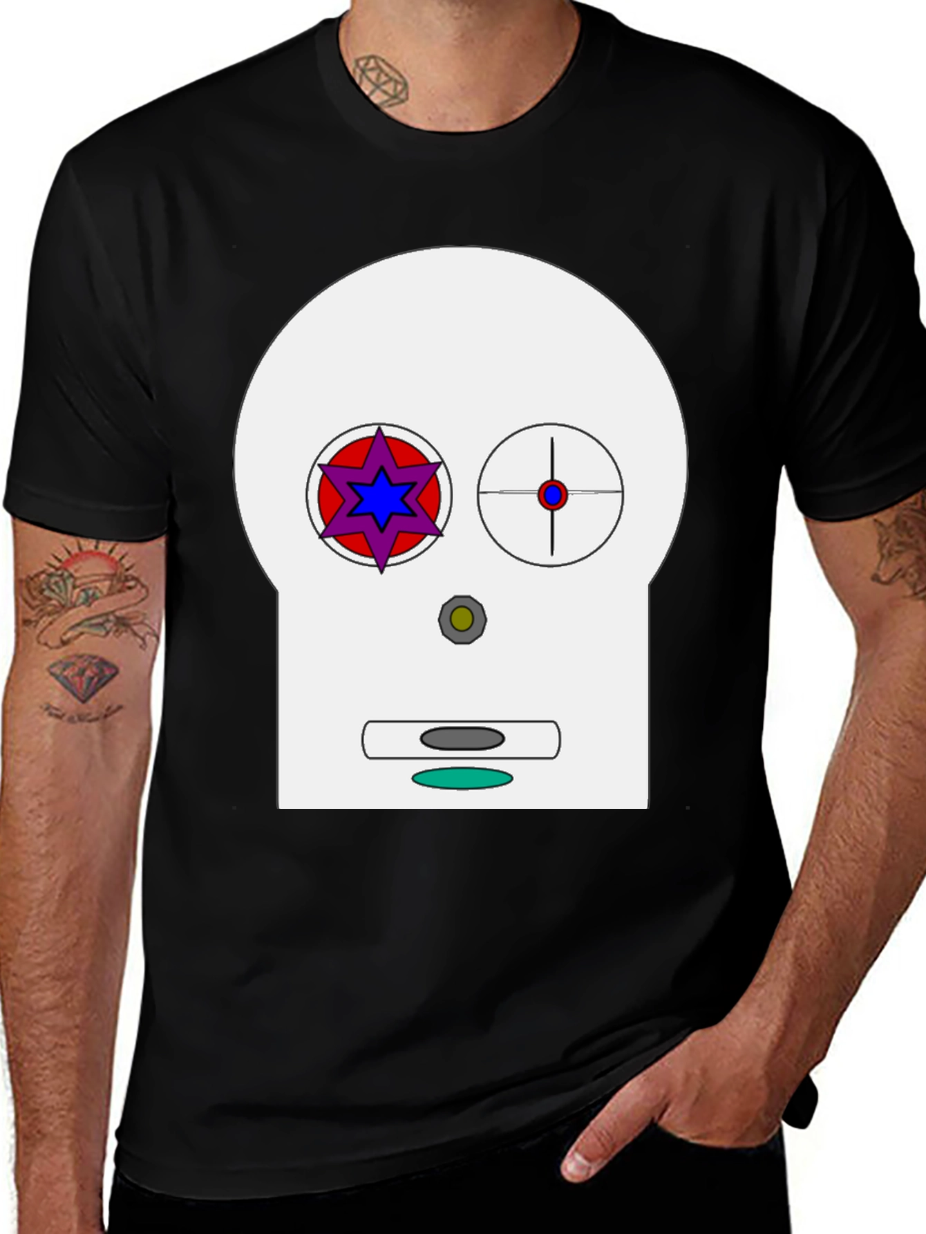 Variant 10 of Abstract Skull Graphic Tee - Modern Art Shirt