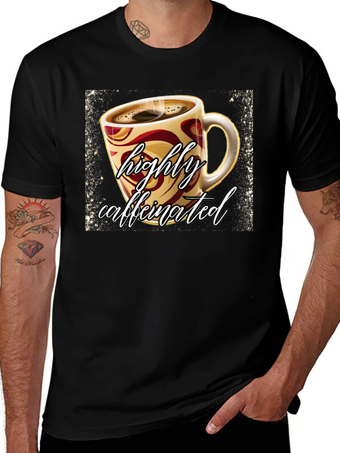 Highly Caffeinated Graphic Tee - Coffee Lover Shirt