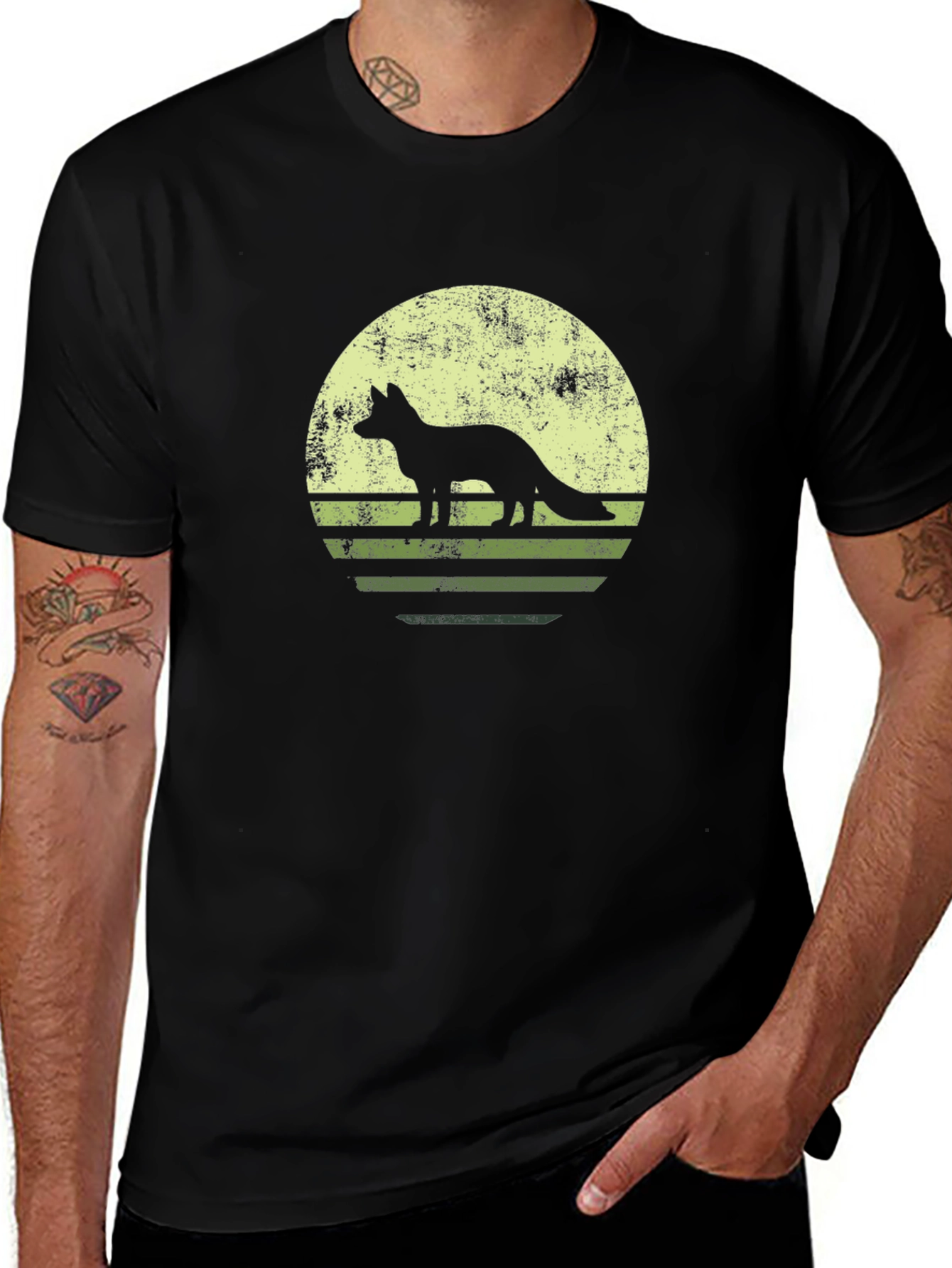 Variant 6 of Retro Fox Silhouette T-Shirt - Vintage Style Tee