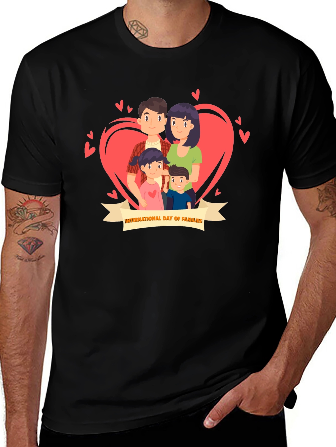 Variant 7 of International Day of Families Black T-Shirt