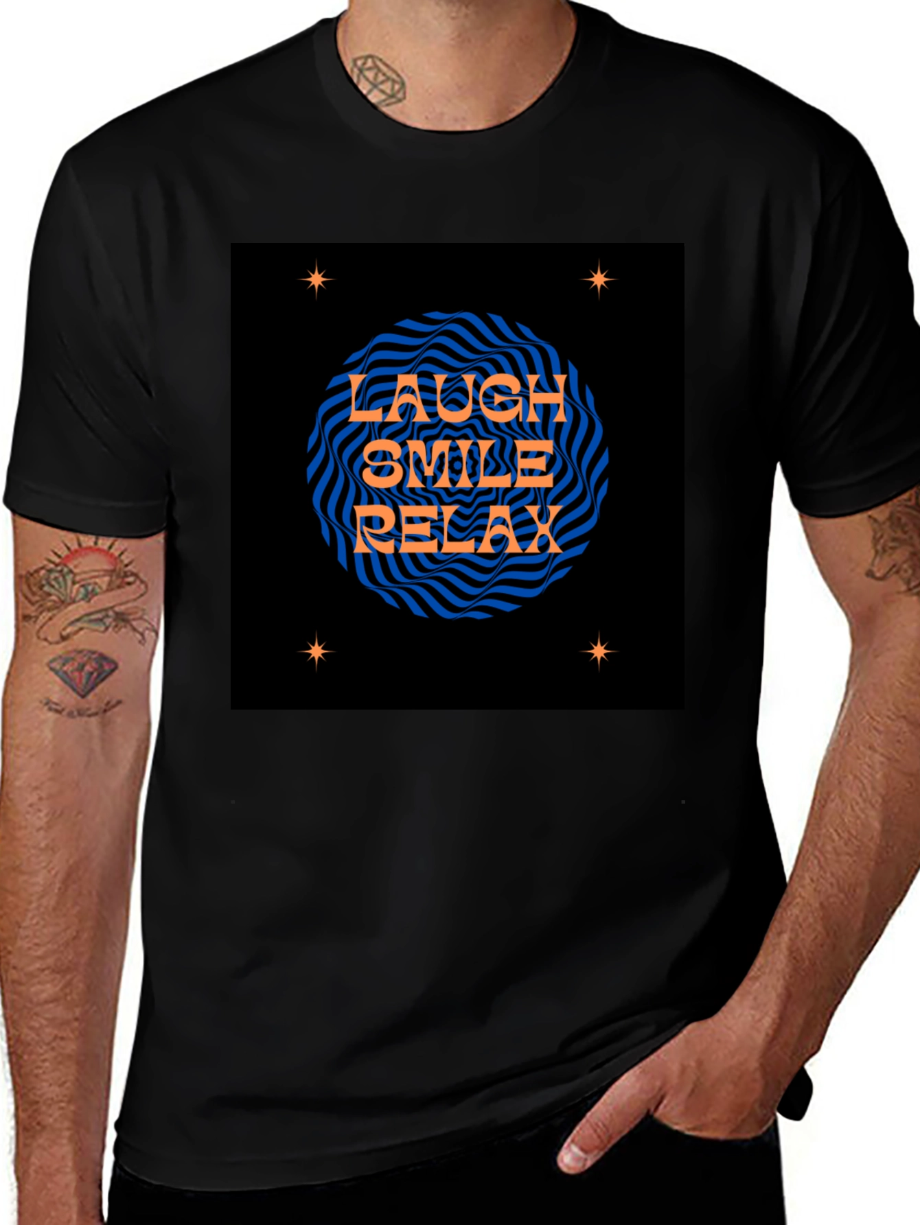 Variant 12 of Laugh, Smile, Relax Graphic Tee - Stylish Comfort