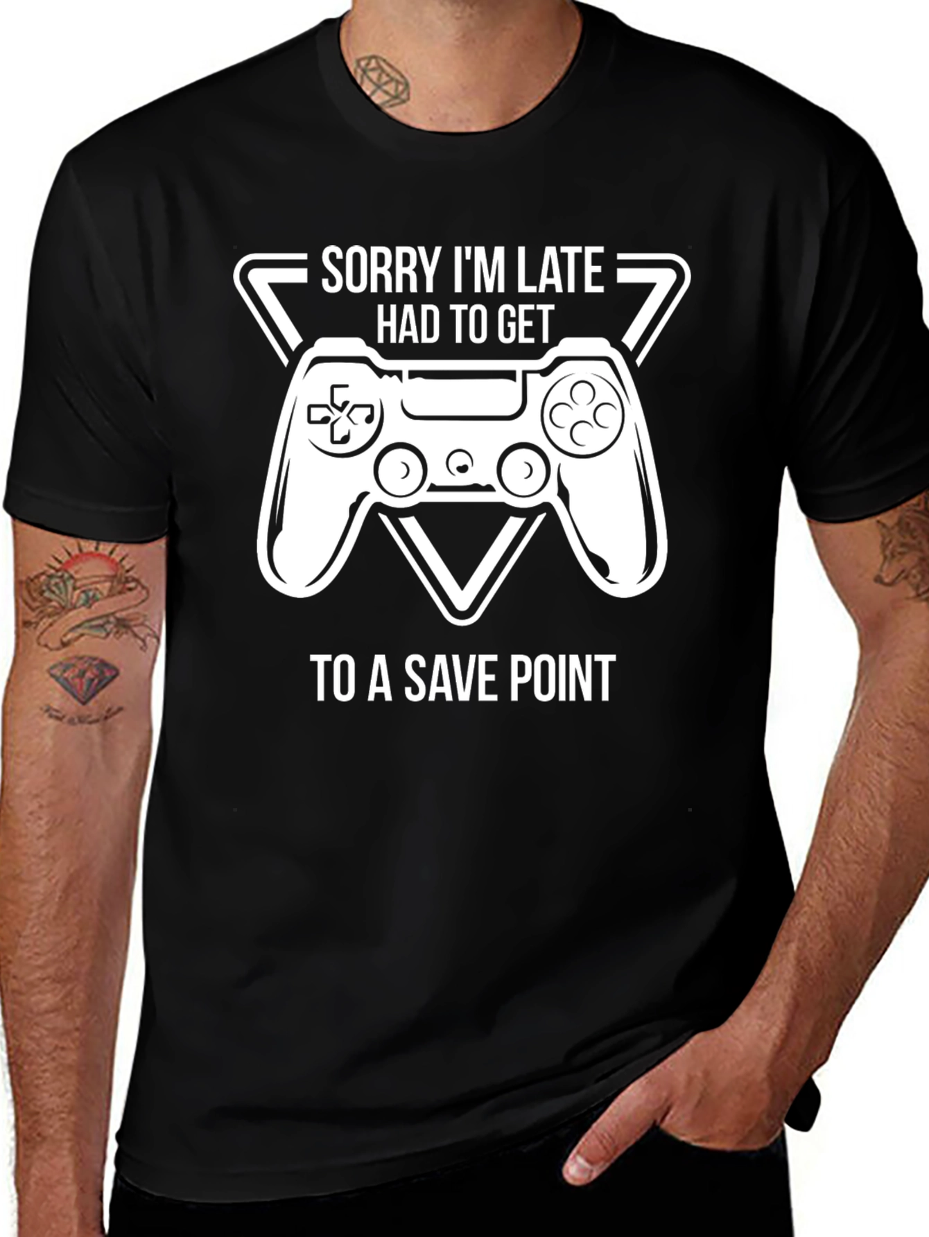 Variant 7 of Gamer's "Save Point" Black T-Shirt