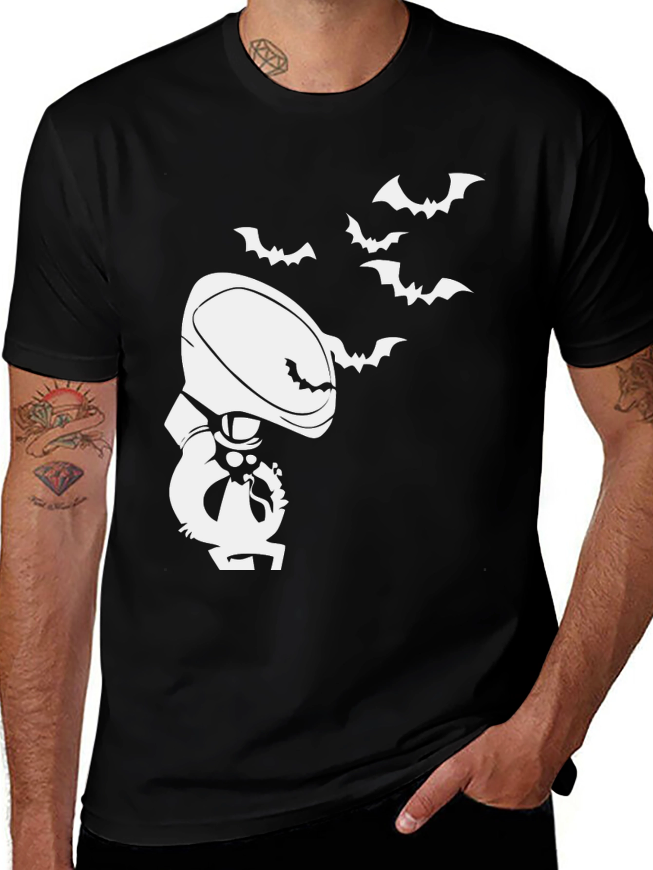 Variant 9 of Halloween Cartoon Grim Reaper Bat T-Shirt