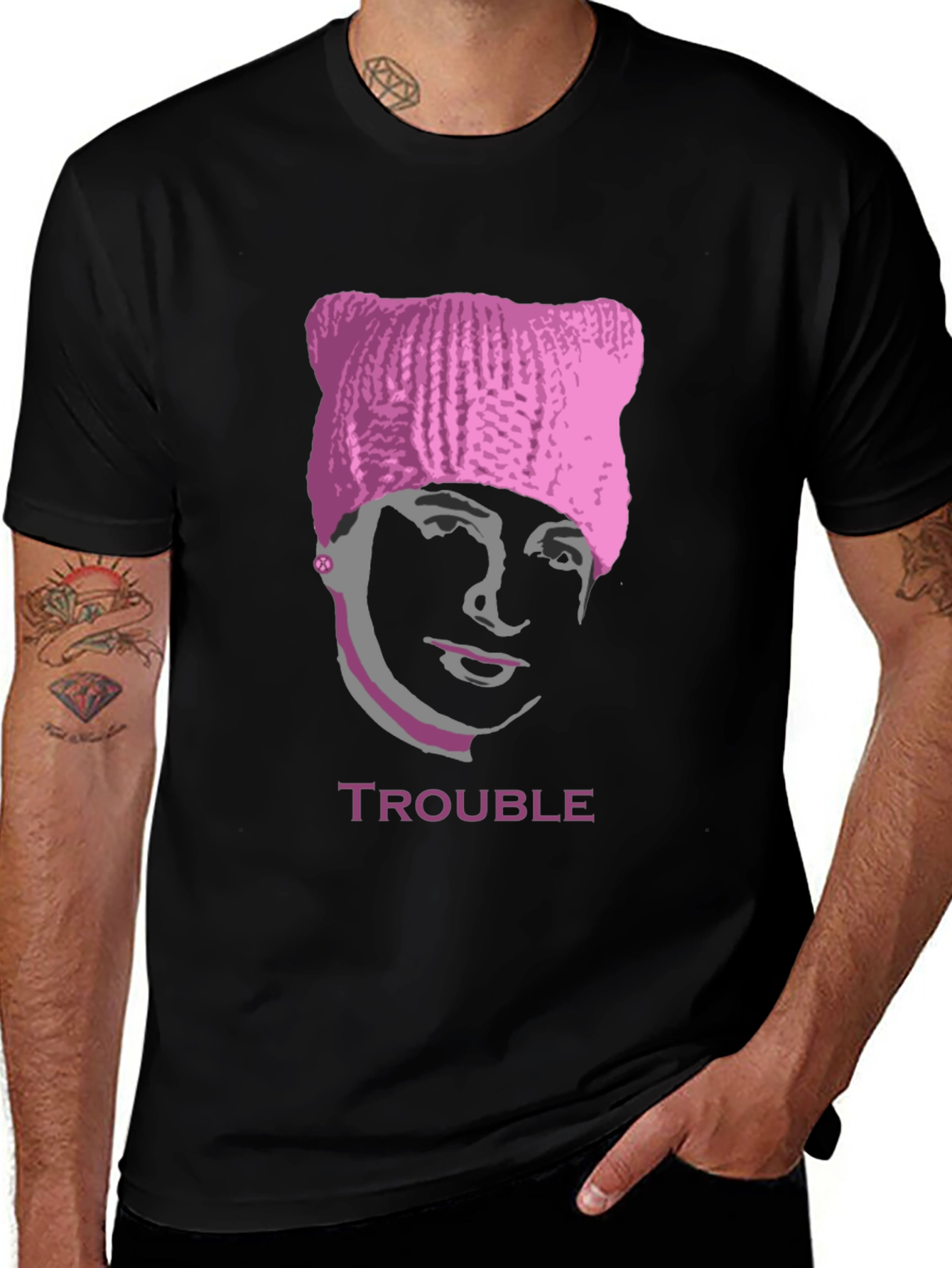 Trouble Pussyhat Tee - Unisex Graphic T-Shirt