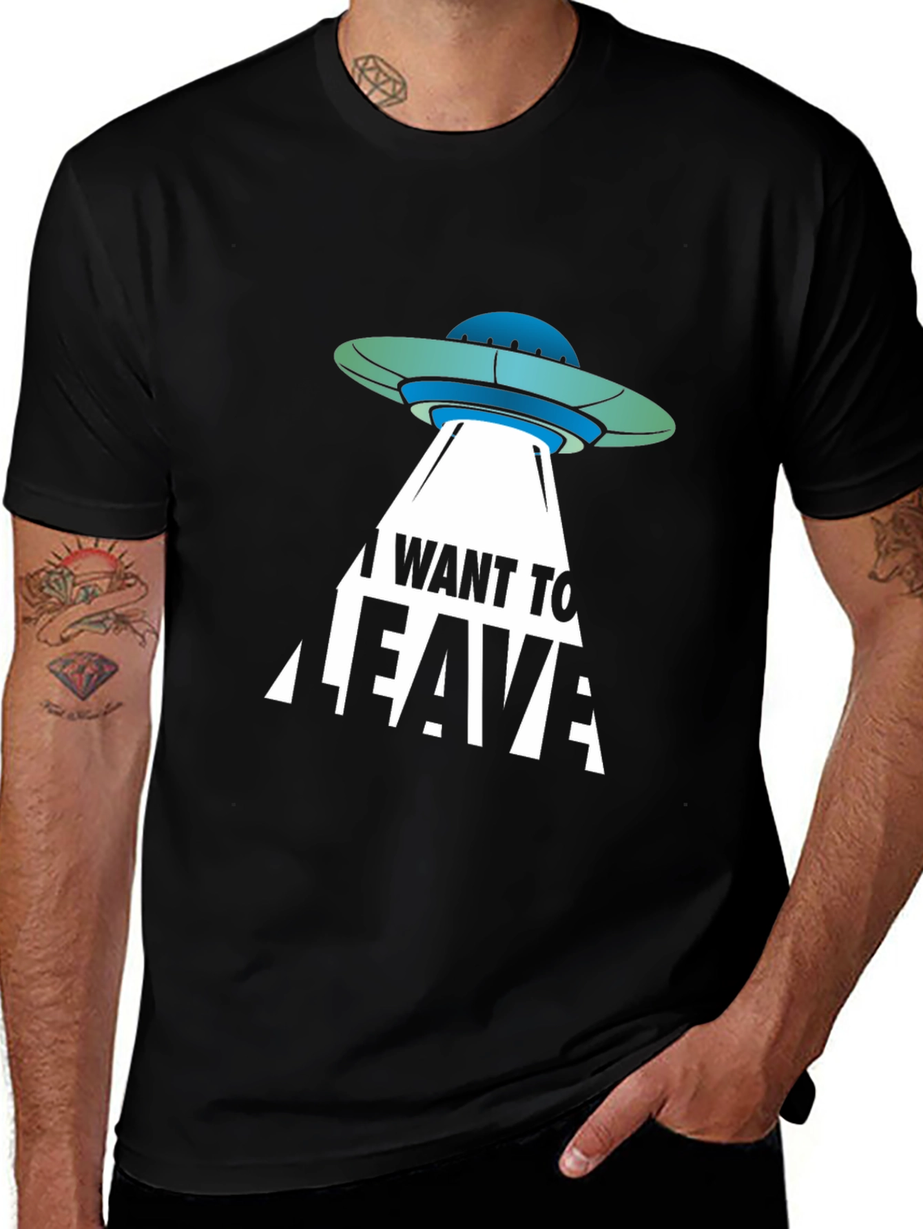 Variant 4 of I Want To Leave UFO Graphic T-Shirt