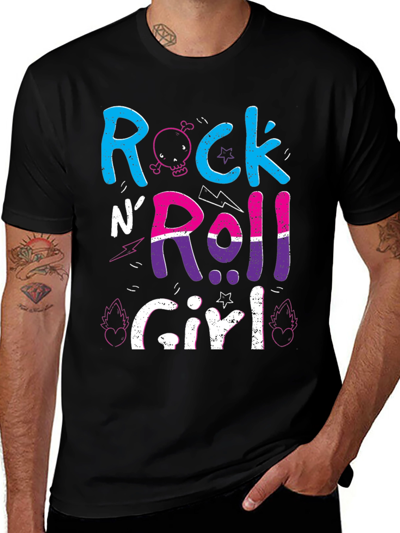 Variant 26 of Rock N' Roll Girl Graphic T-Shirt