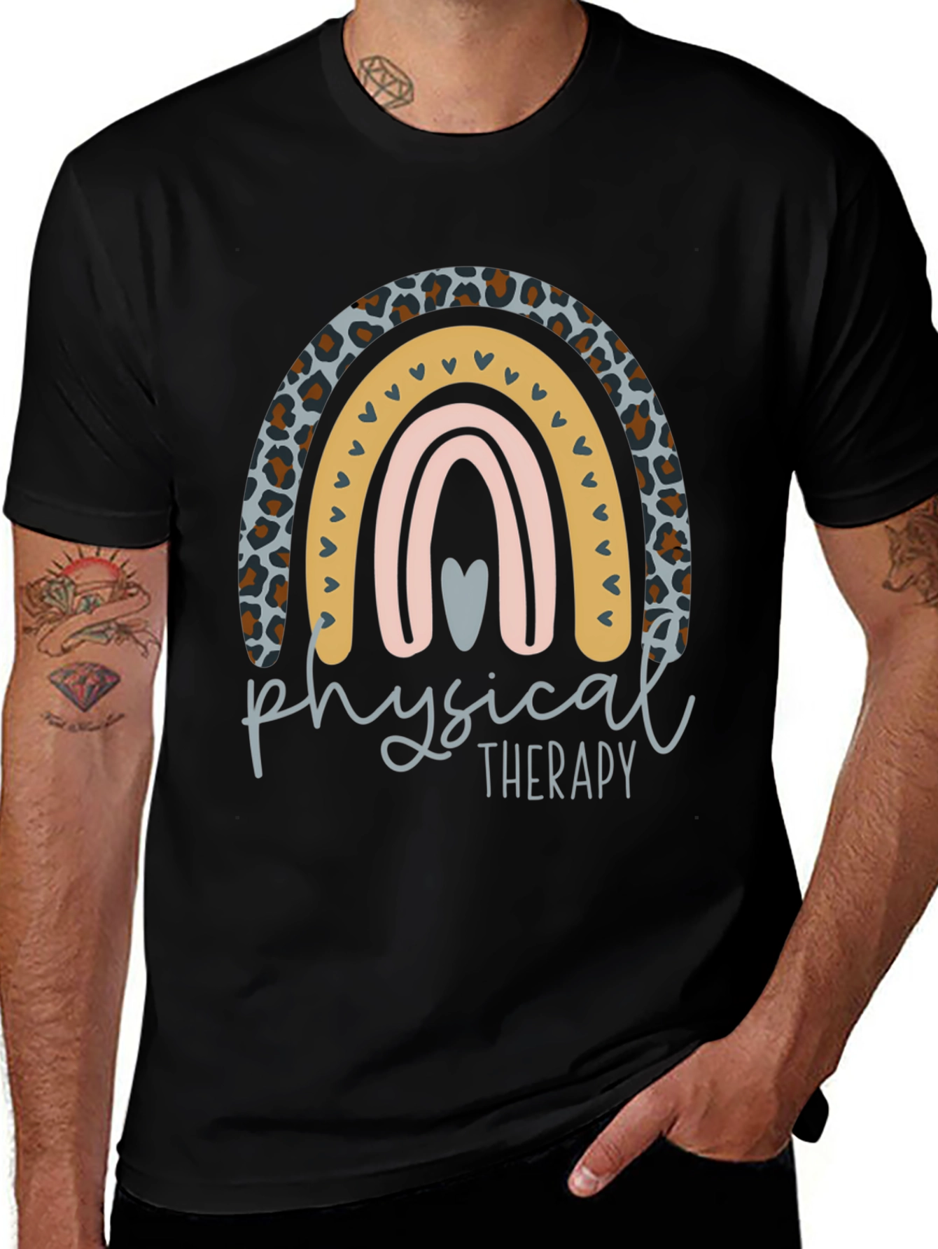 Black Physical Therapy Rainbow Graphic Tee main image