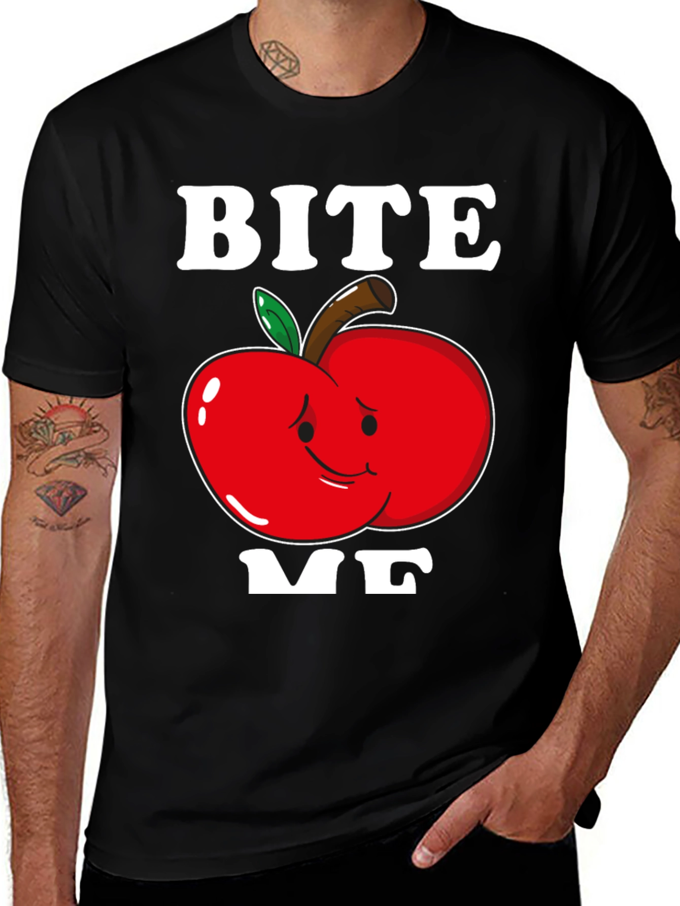 Variant 11 of Bite Me Apple T-Shirt - Funny Graphic Tee
