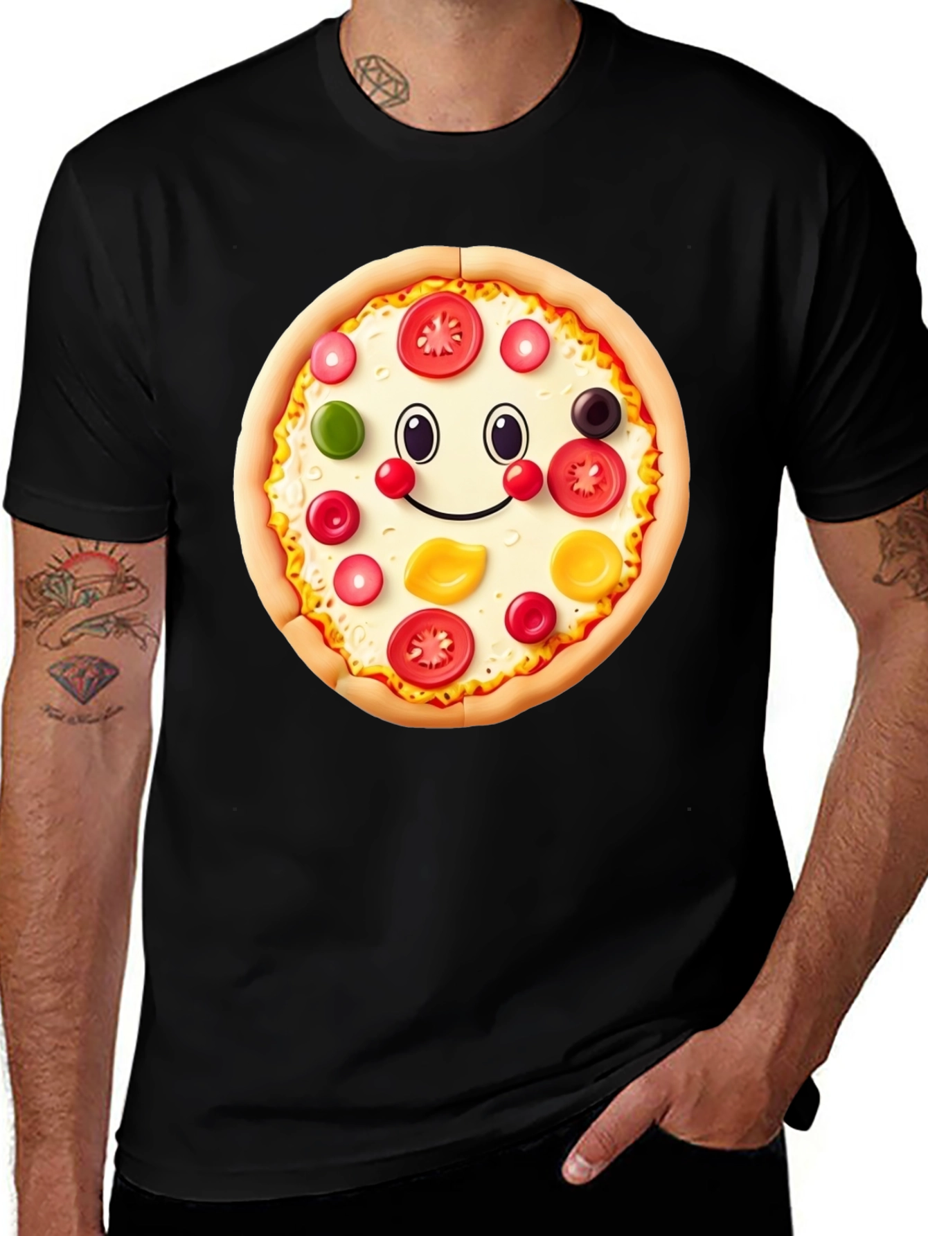 Variant 3 of Pizza Smile Graphic T-Shirt - Fun & Unique Design