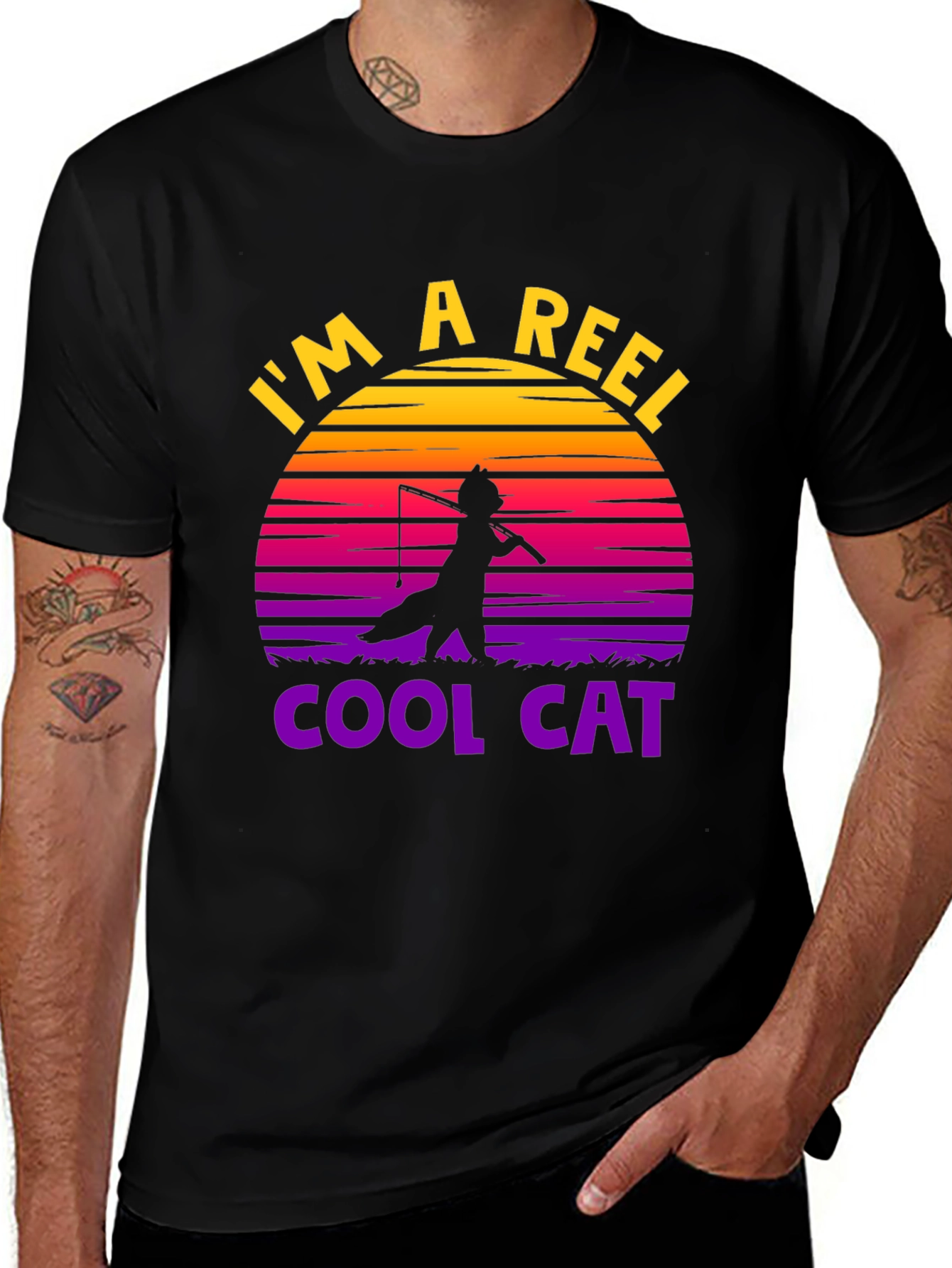 Variant 30 of I'm a Reel Cool Cat Graphic Tee
