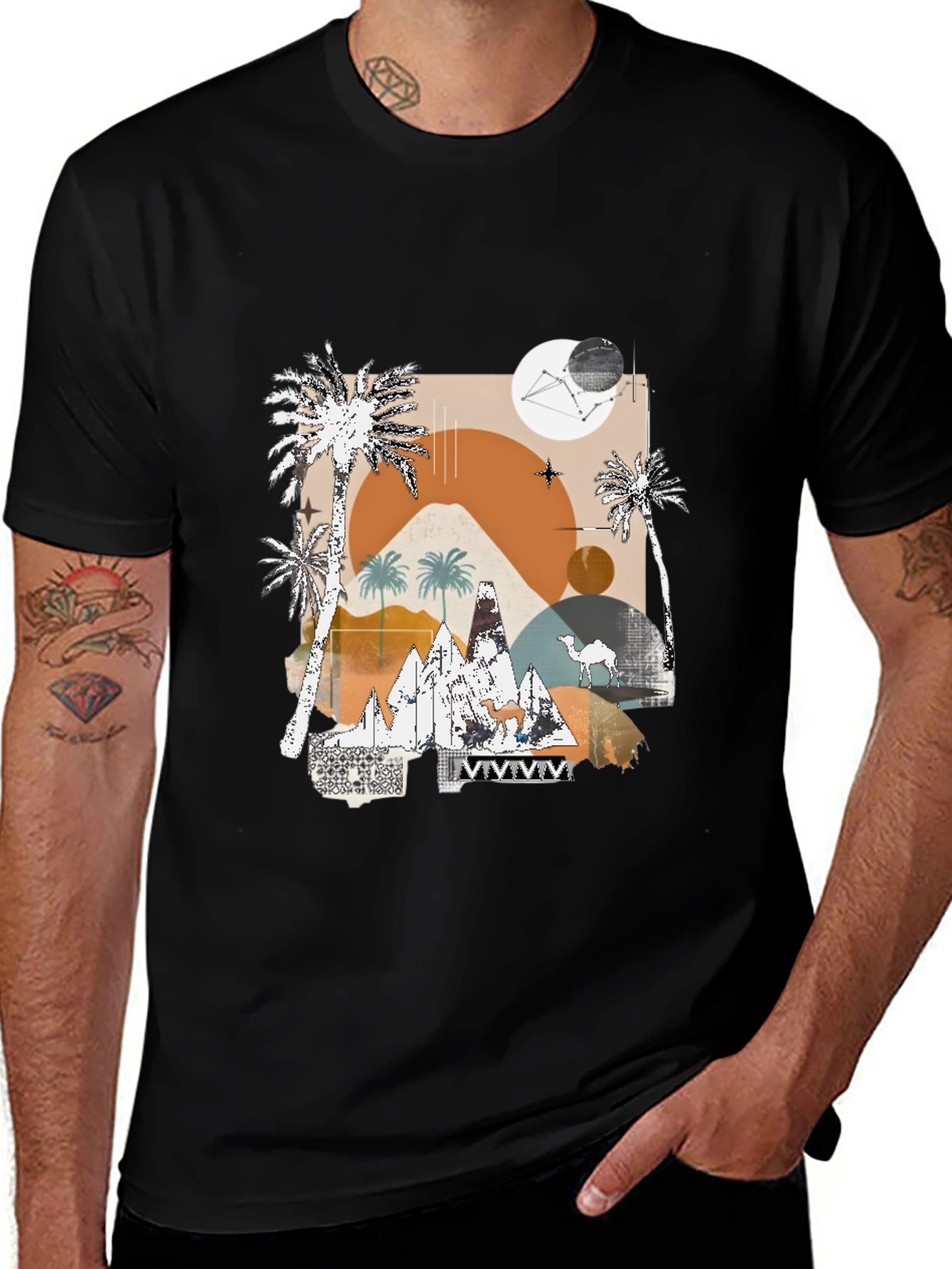 Black Desert Graphic Tee - Modern Abstract Design main image