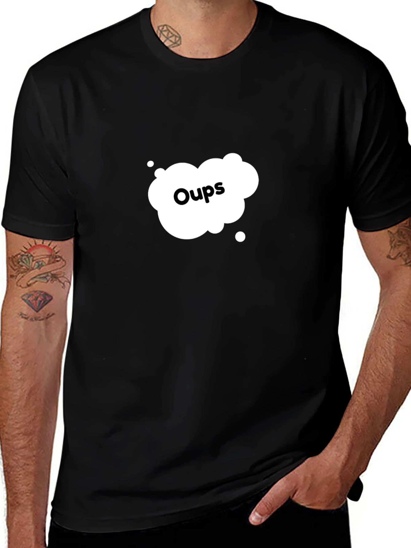 Black Oops! Graphic T-Shirt - Stylish, Casual, and Comfy main image